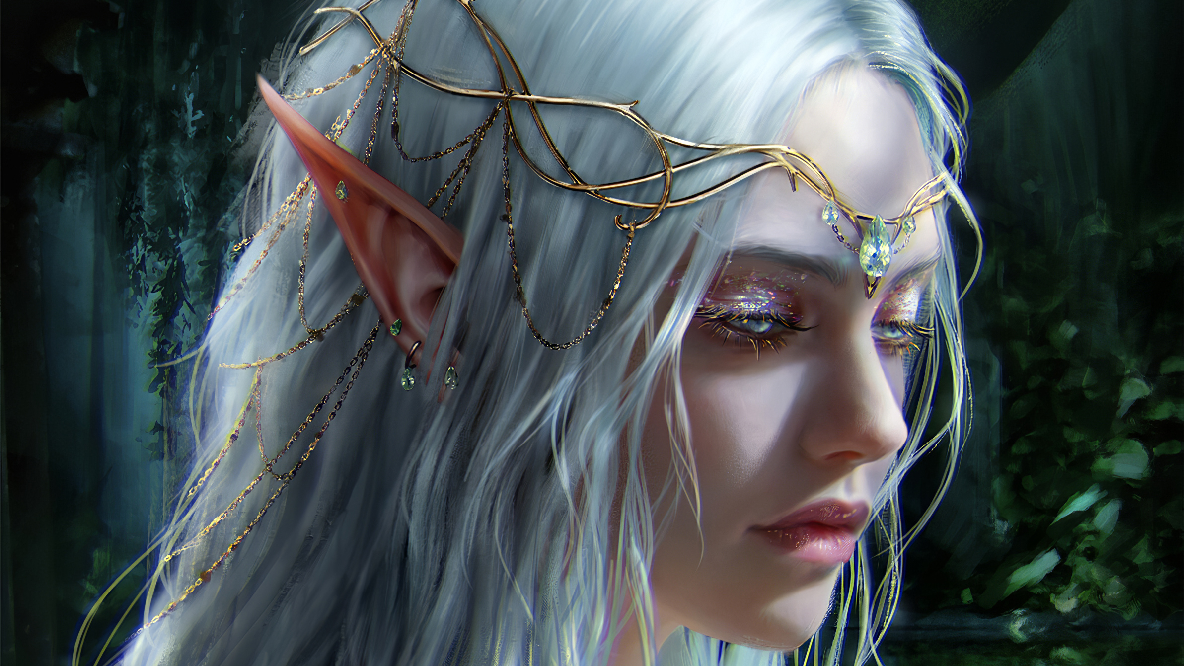 Blue-haired CGI elf wallpaper - wide 3