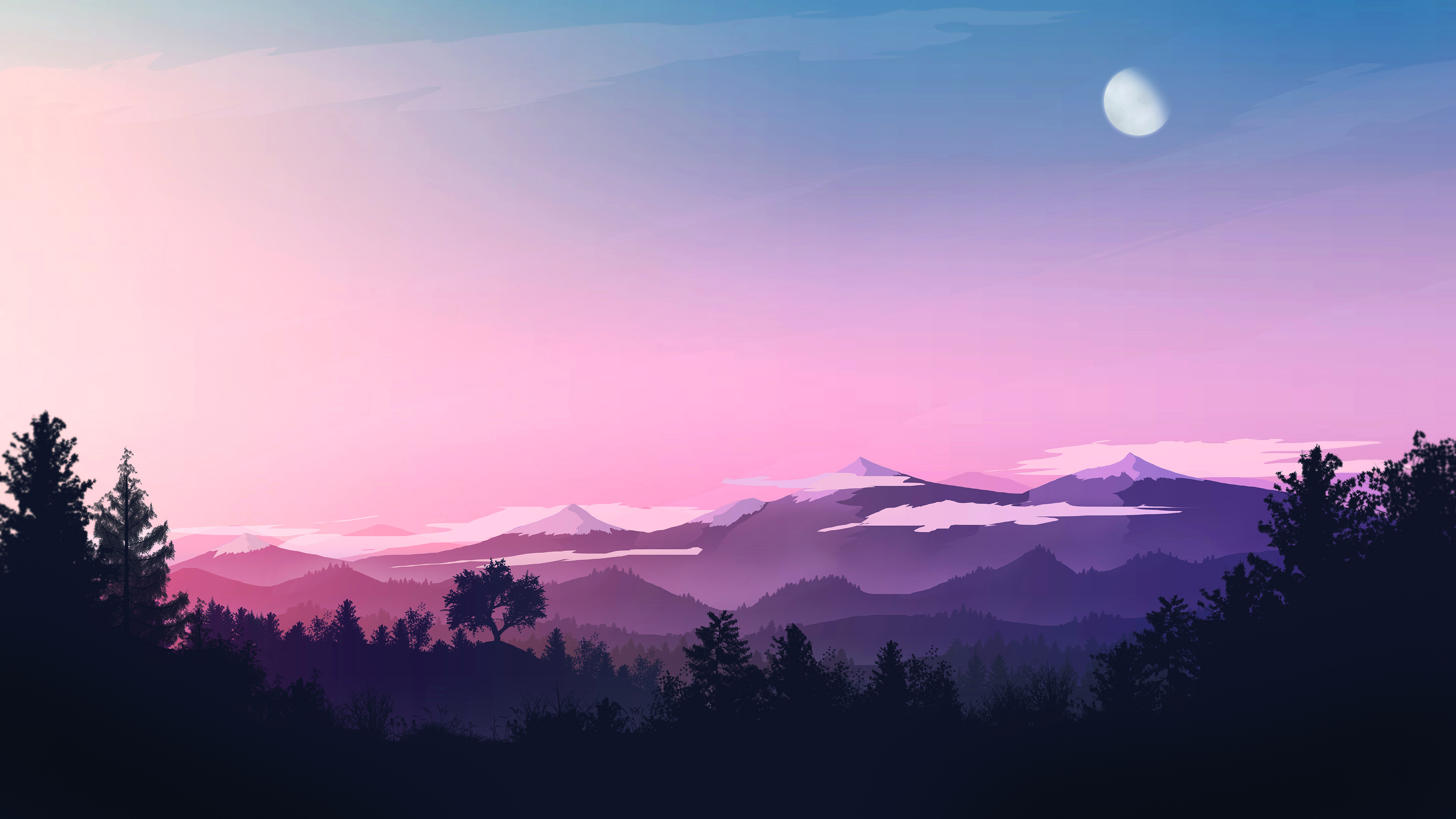 Evening Landscape Minimal 4k Hd Artist 4k Wallpapers Images