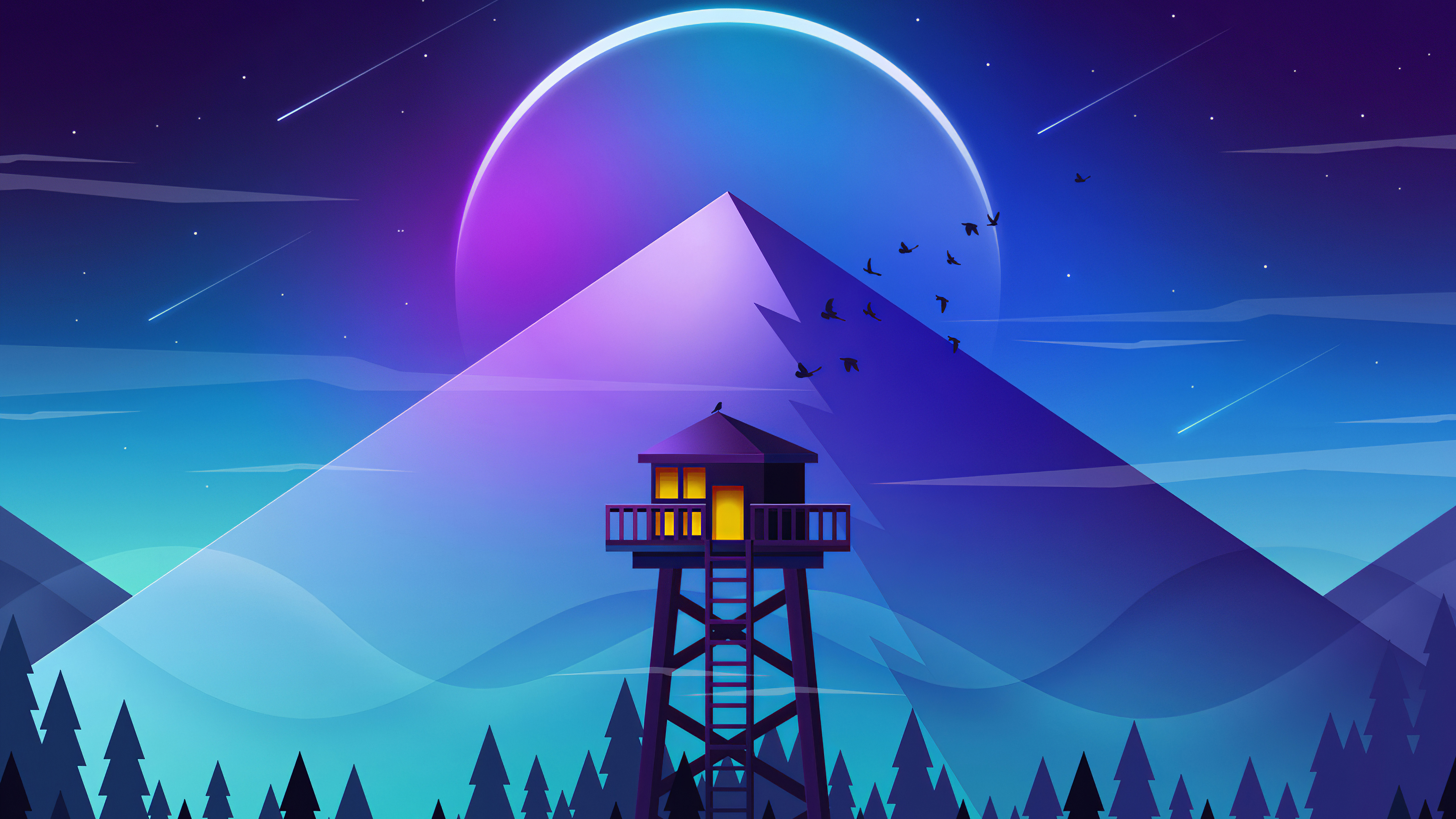 Firewatch Tower Minimalism 4k Hd Artist 4k Wallpapers Images Backgrounds Photos And Pictures