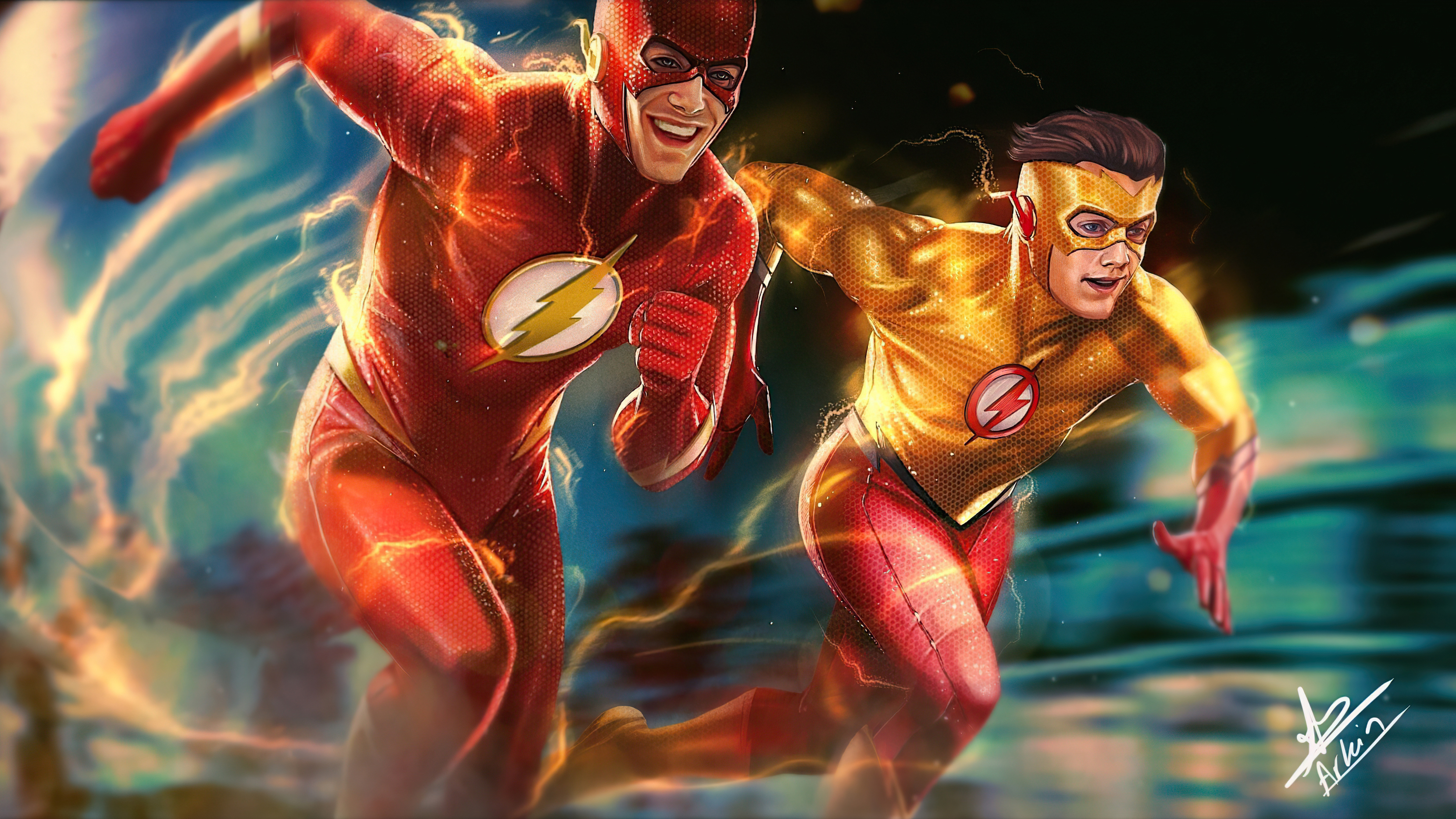 1920x1080 Flash And Kid Flash 4k Laptop Full Hd 1080p Hd 4k Wallpapers Images Backgrounds Photos And Pictures