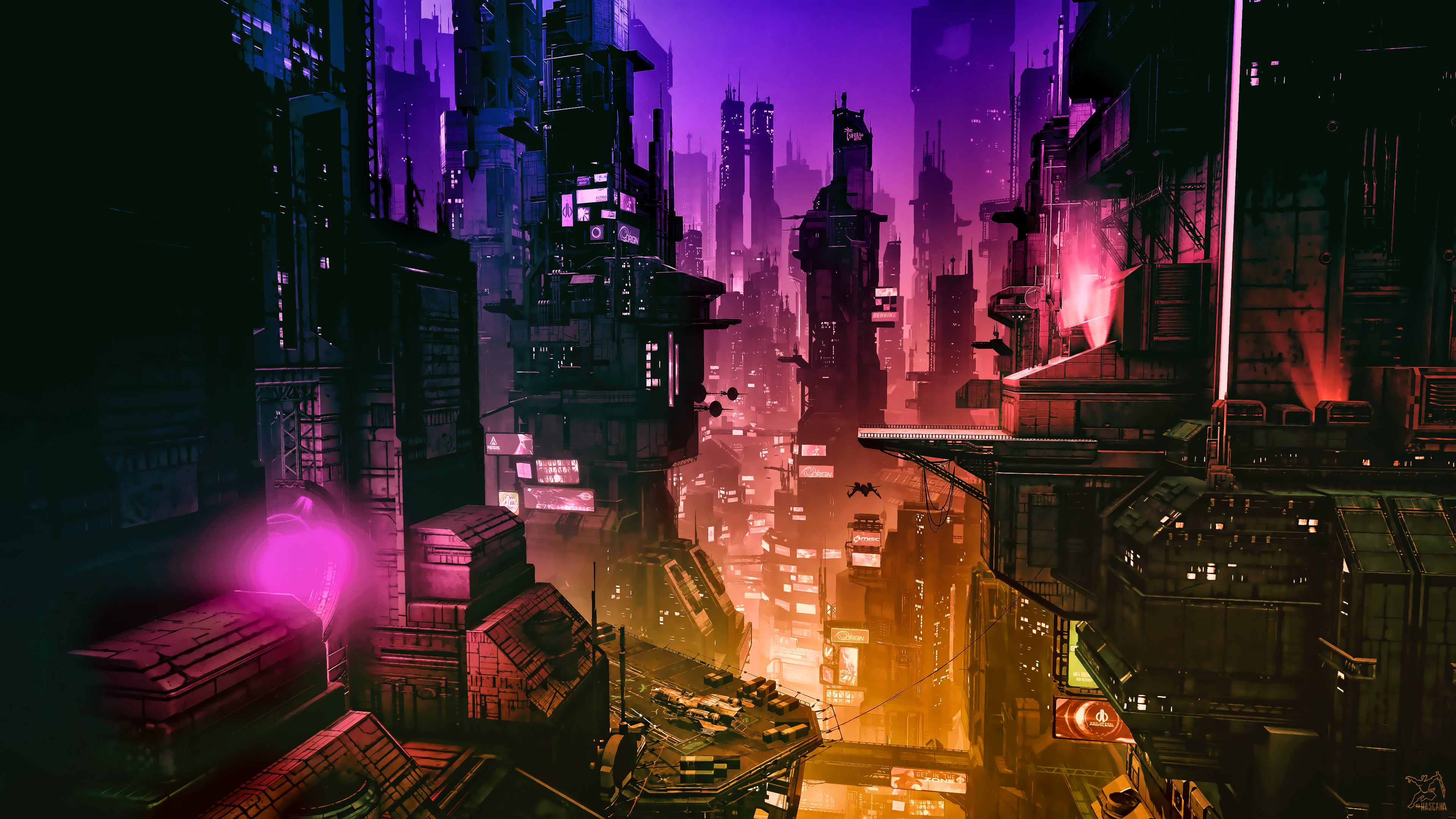 Cyberpunk City Concept Art 4k Wallpaper,HD Artist Wallpapers,4k Wallpapers ,Images,Backgrounds,Photos and Pictures