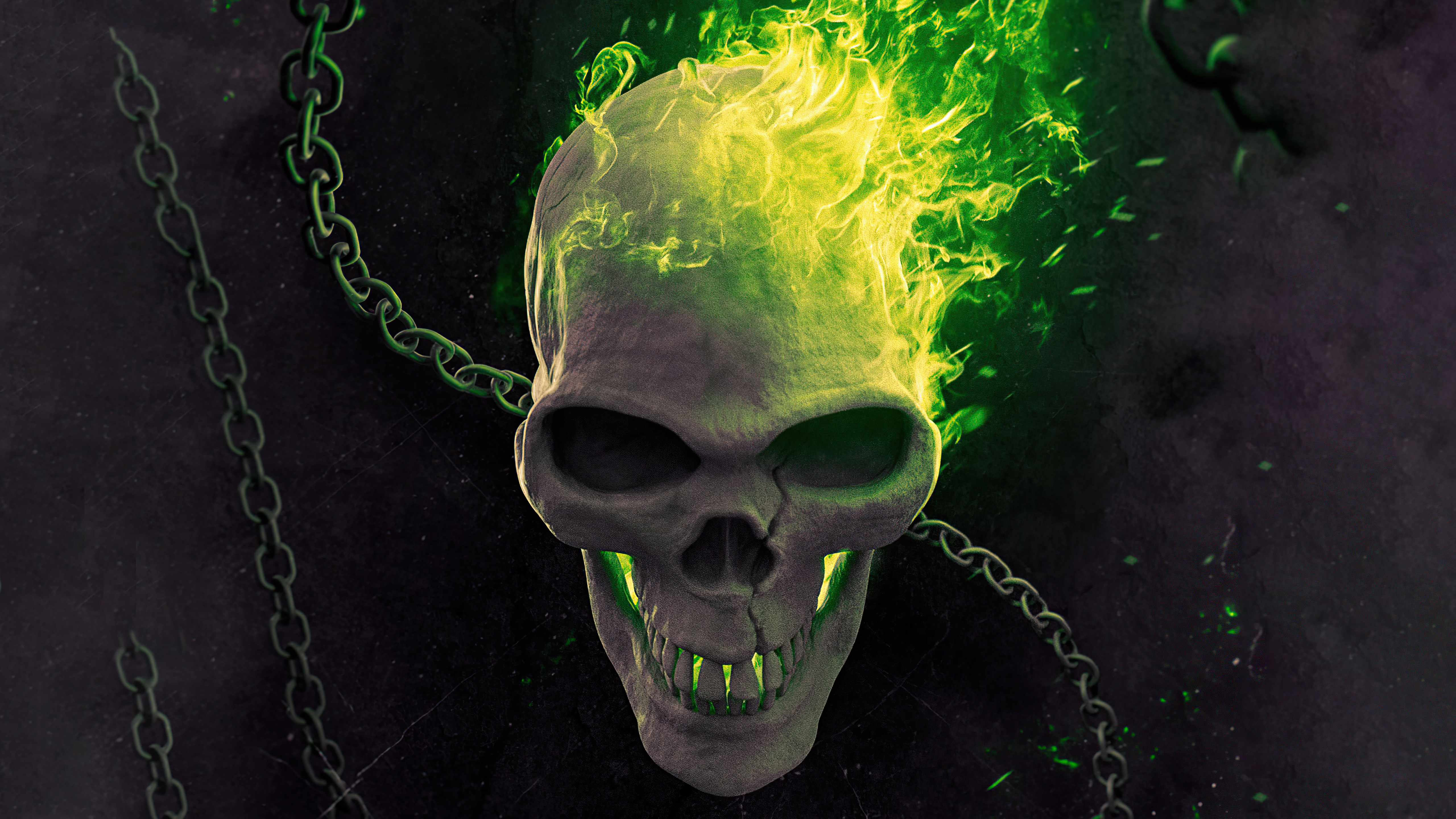 Green Flaming Skull Wallpapers  Top Free Green Flaming Skull Backgrounds   WallpaperAccess