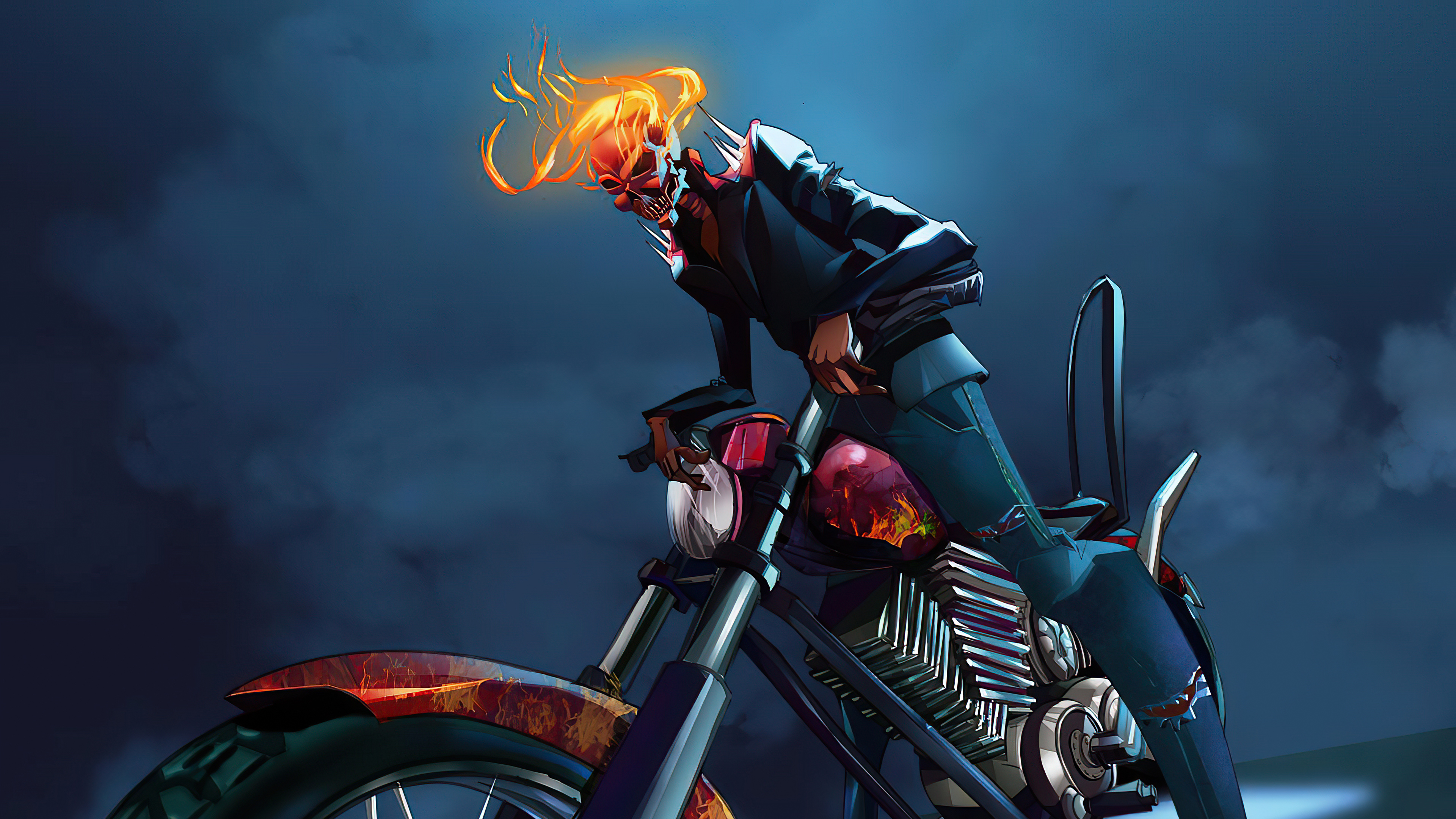 1366x768 Ghost Rider With Bike 1366x768 Resolution HD 4k Wallpapers,  Images, Backgrounds, Photos and Pictures