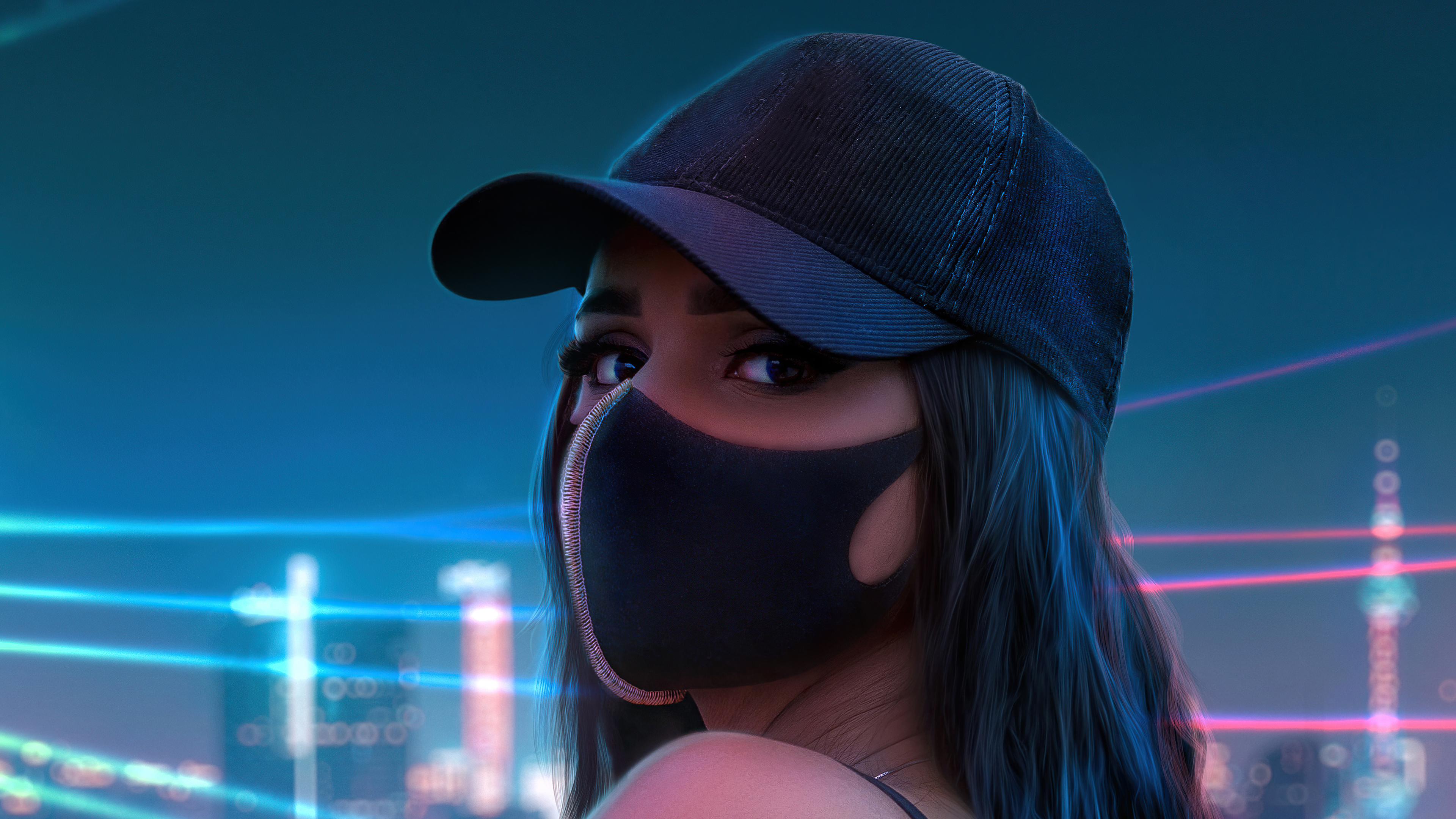 Girl Hat Neon Lights City, HD Girls, 4k Wallpapers, Images, Backgrounds,  Photos and Pictures