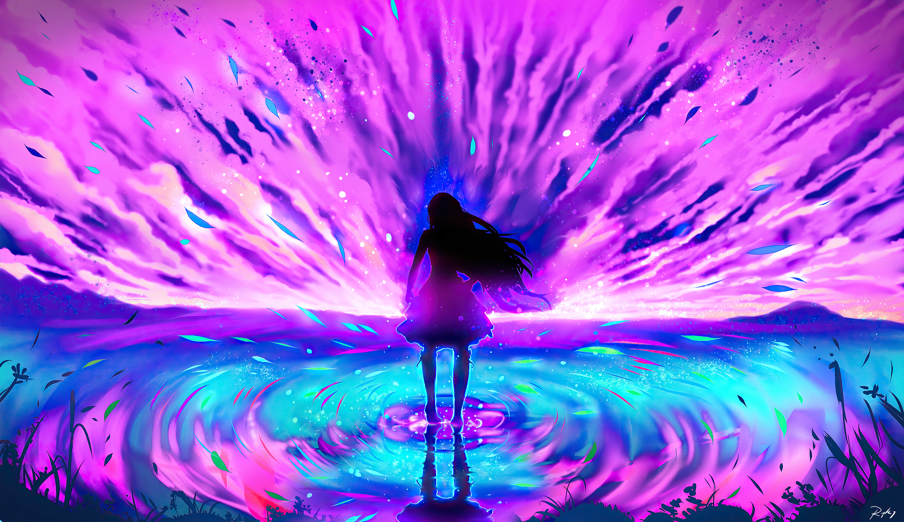 Girl Pink Reflection Waves 4k, HD Artist, 4k Wallpapers, Images, Backgrounds,  Photos and Pictures