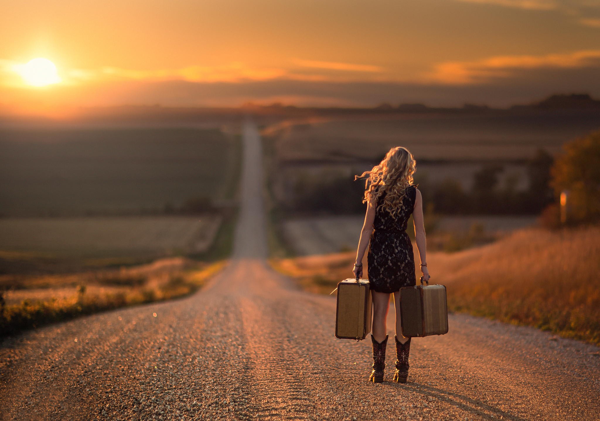 Little Girl Walking Alone On The Road Stock Photo Getty