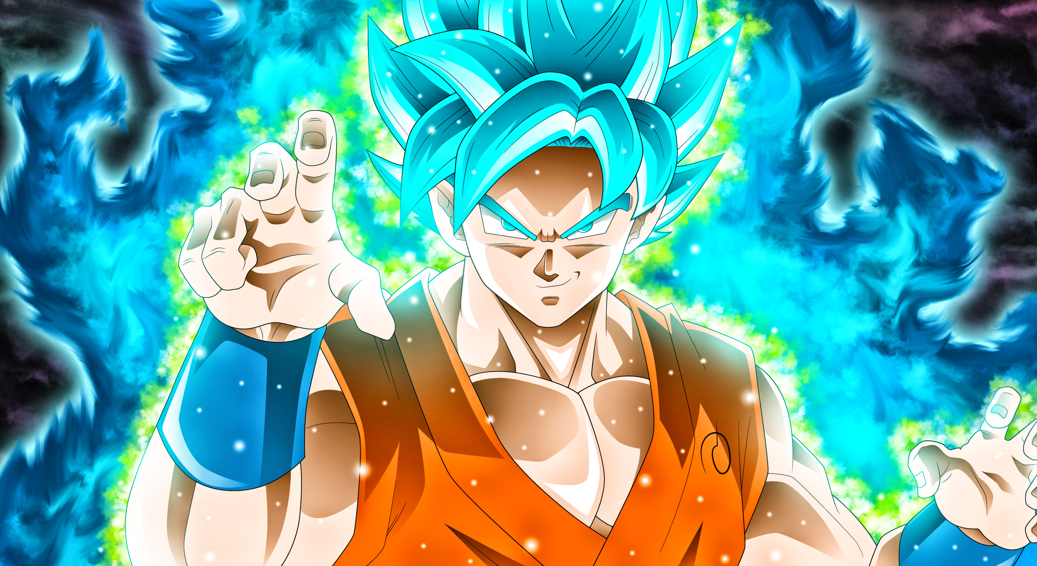 Download wallpaper 2932x2932 goku, dragon ball super, fan art