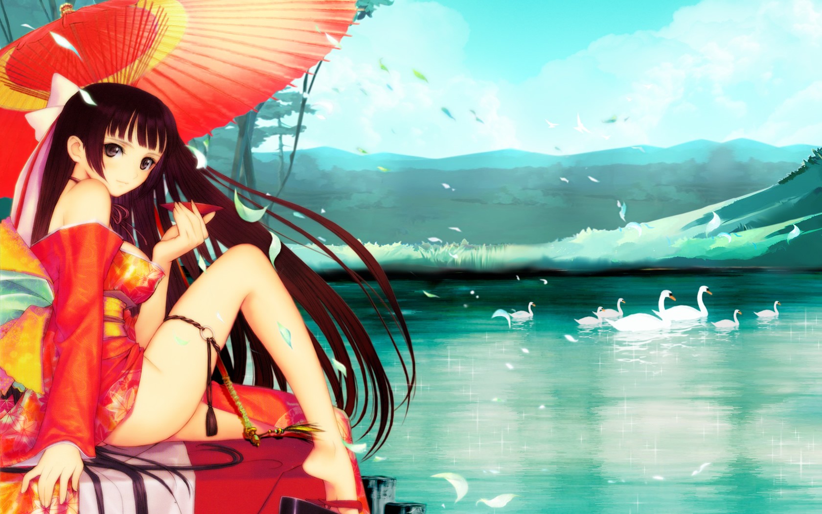 Cute Anime Girl theme 1680x1050