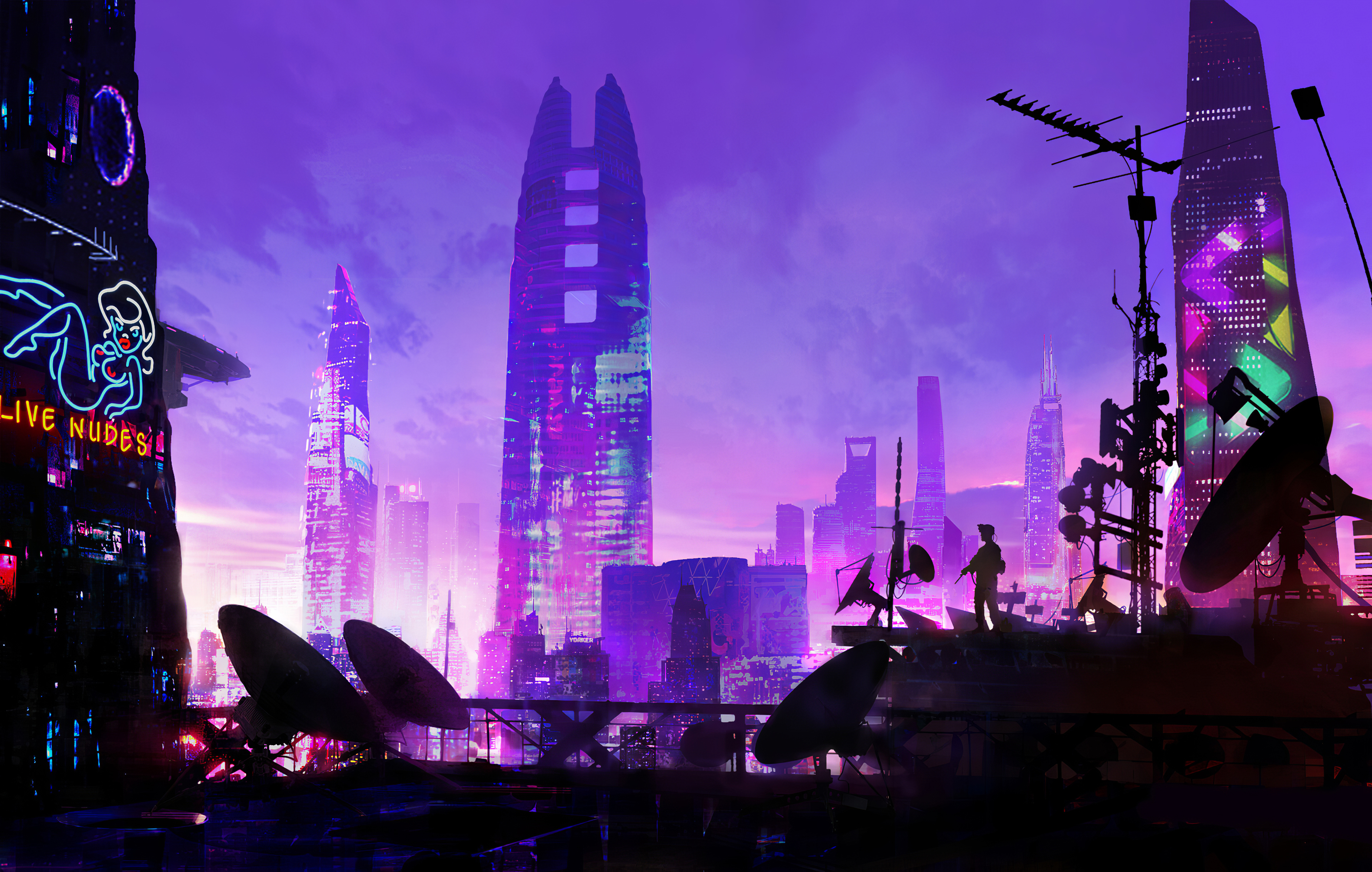 Cyberpunk City Background
