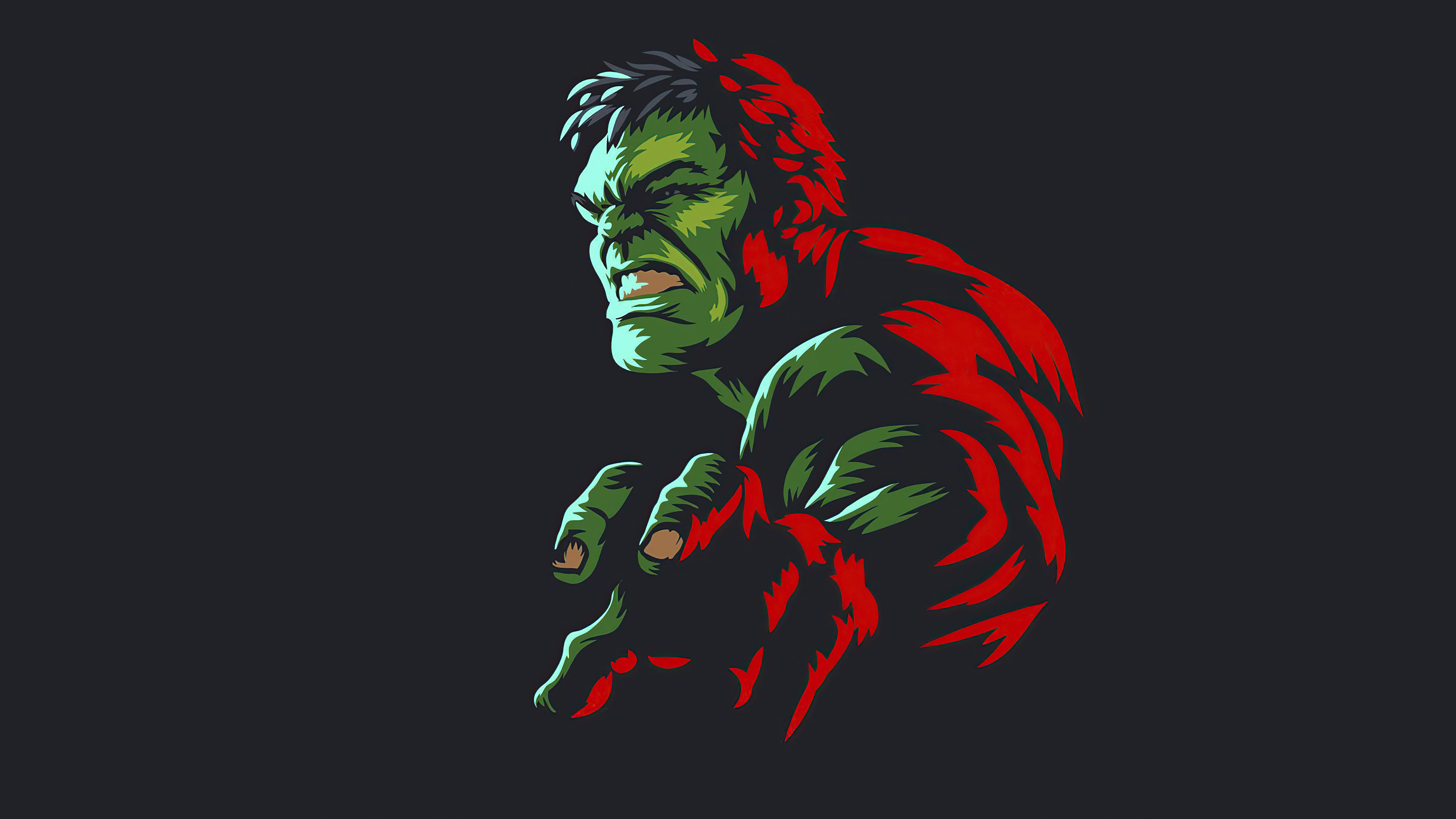 Hulk Minimal Art 4k, HD Superheroes, 4k