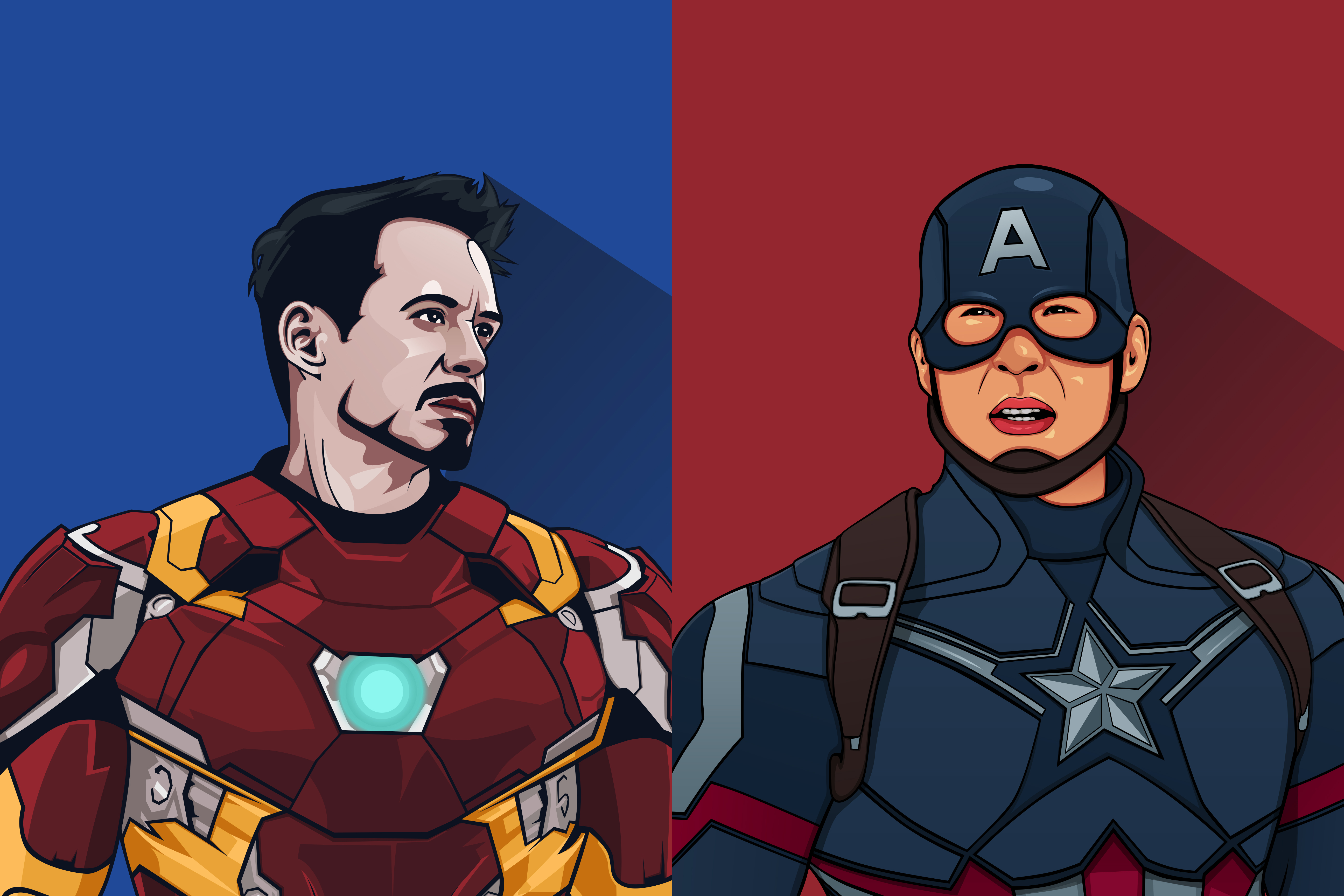 1366x768 Iron Man And Captain America Artwork 5k 1366x768 Resolution HD 4k  Wallpapers, Images, Backgrounds, Photos and Pictures