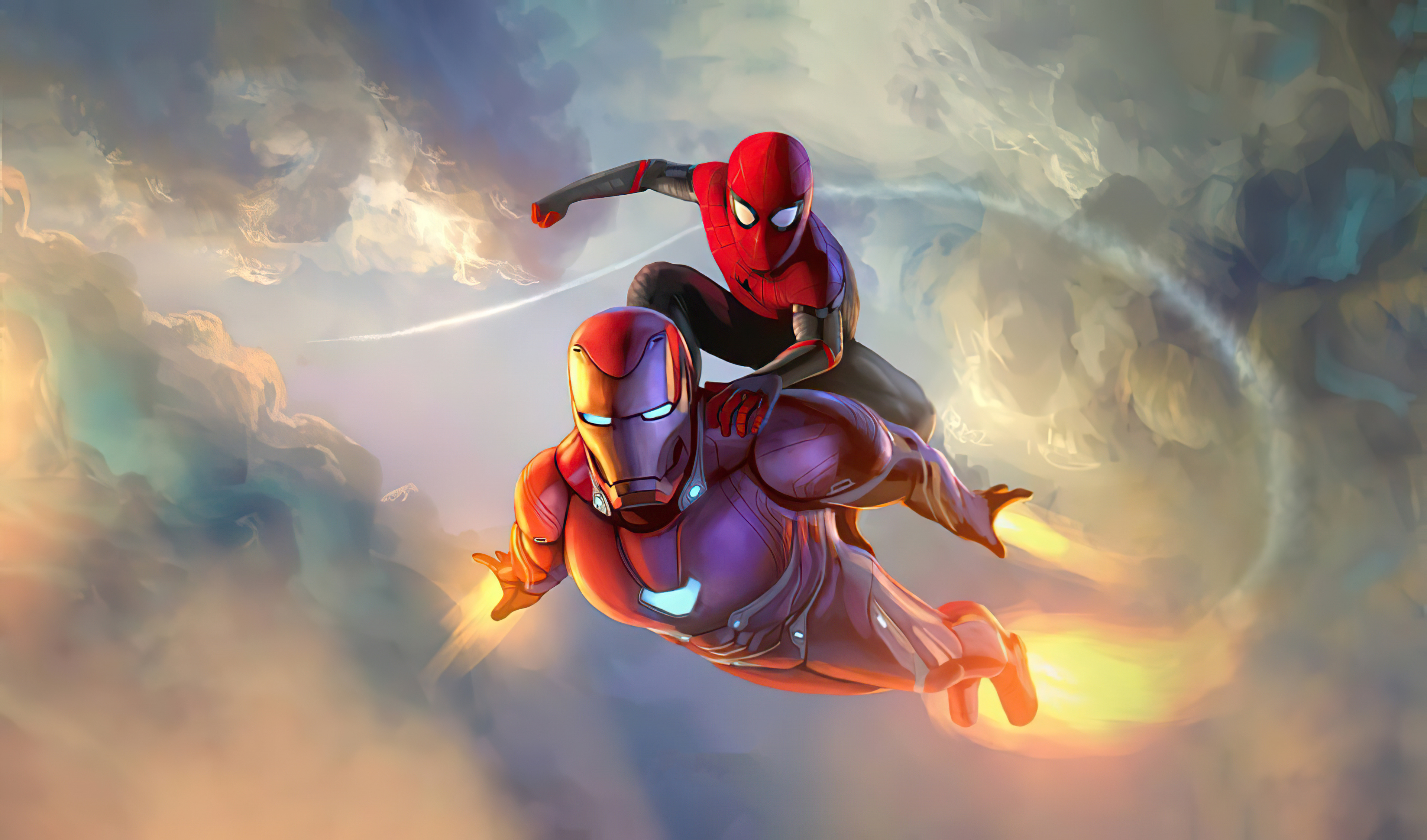 1920x1080 Iron Man Spider Man Come Together Laptop Full HD ...