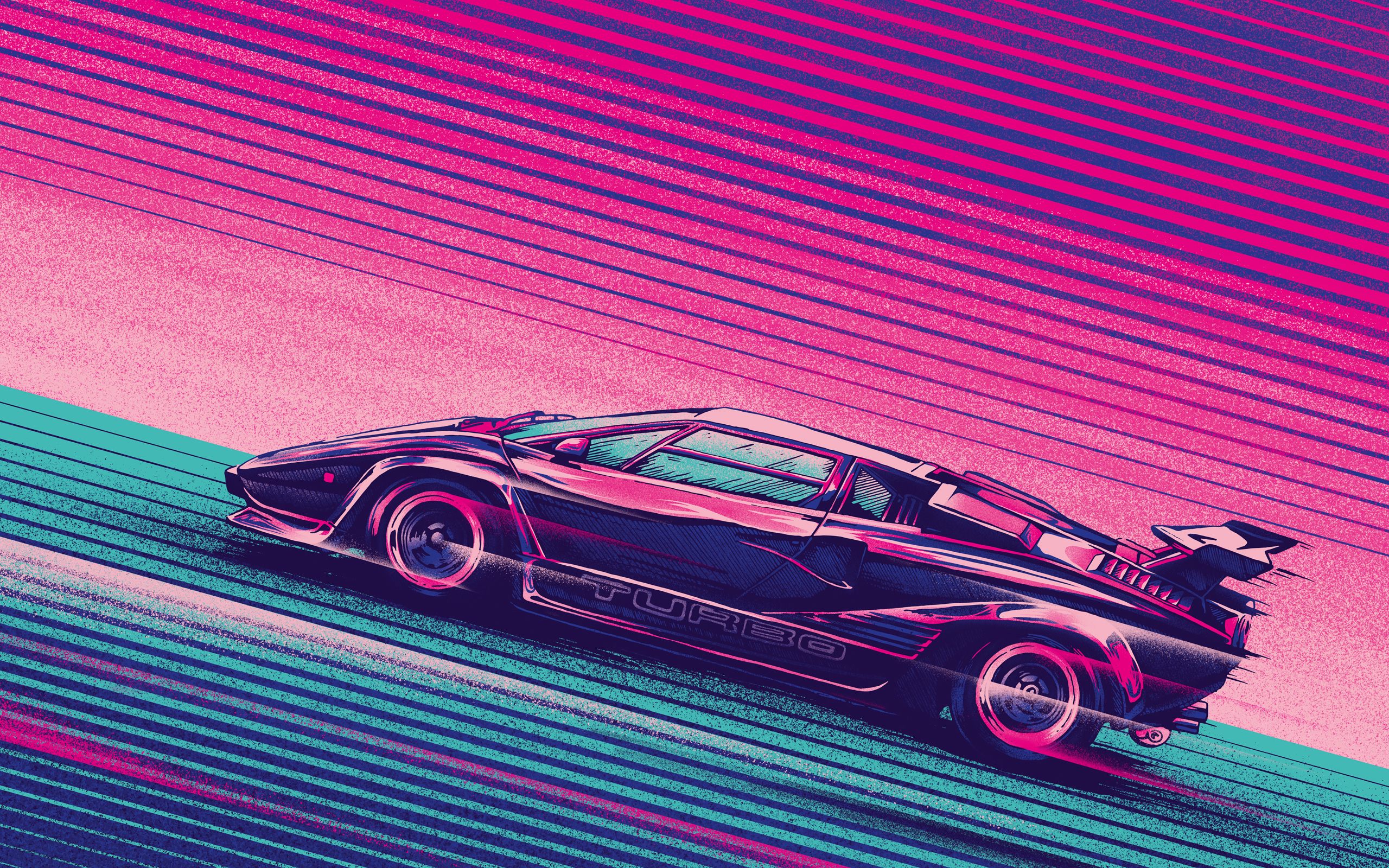 Lamborghini Countach Turbo Retro Artwork, HD Artist, 4k ...