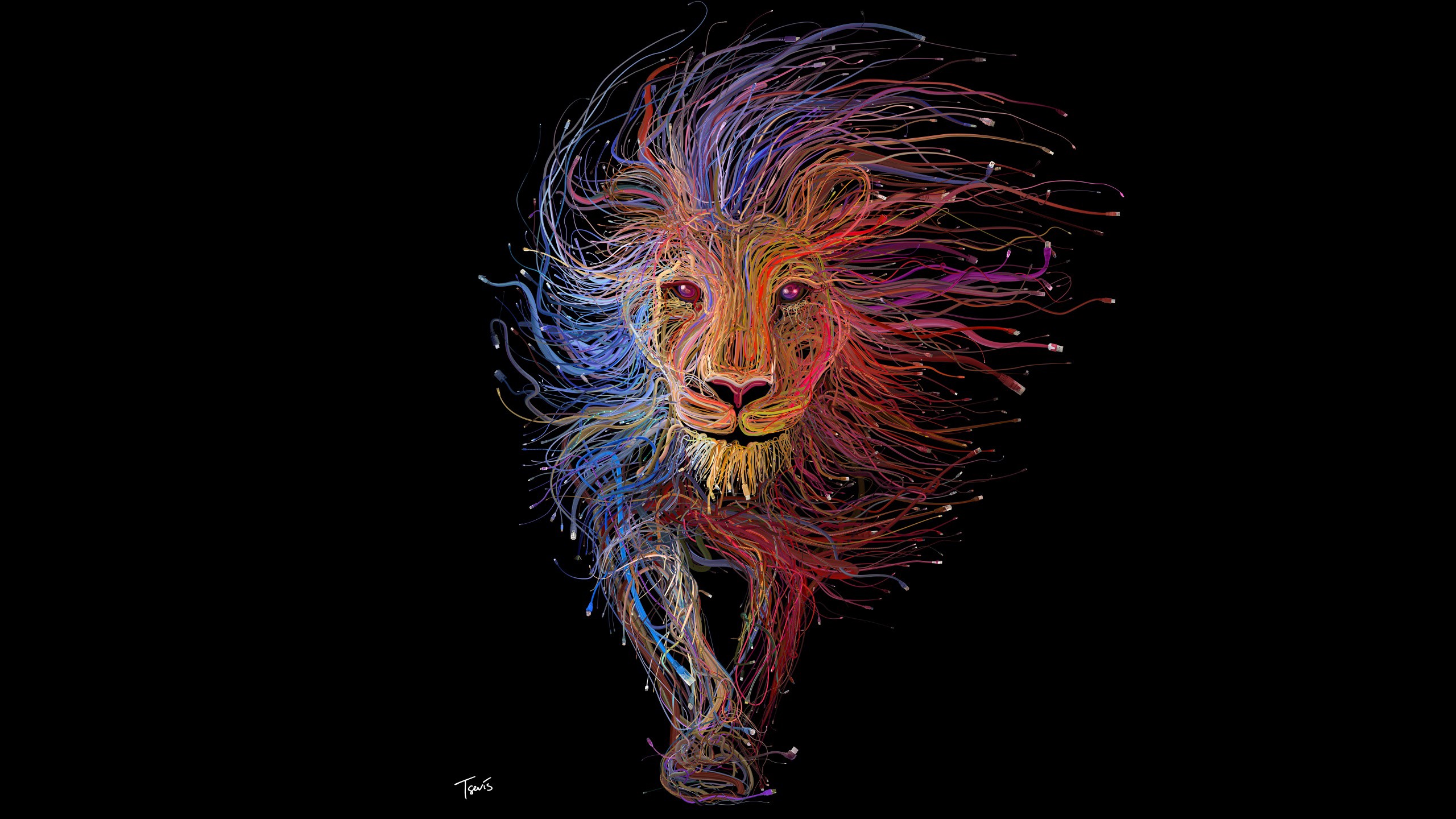 2048x1152 Lion Wires Art 2048x1152 Resolution HD 4k Wallpapers, Images,  Backgrounds, Photos and Pictures