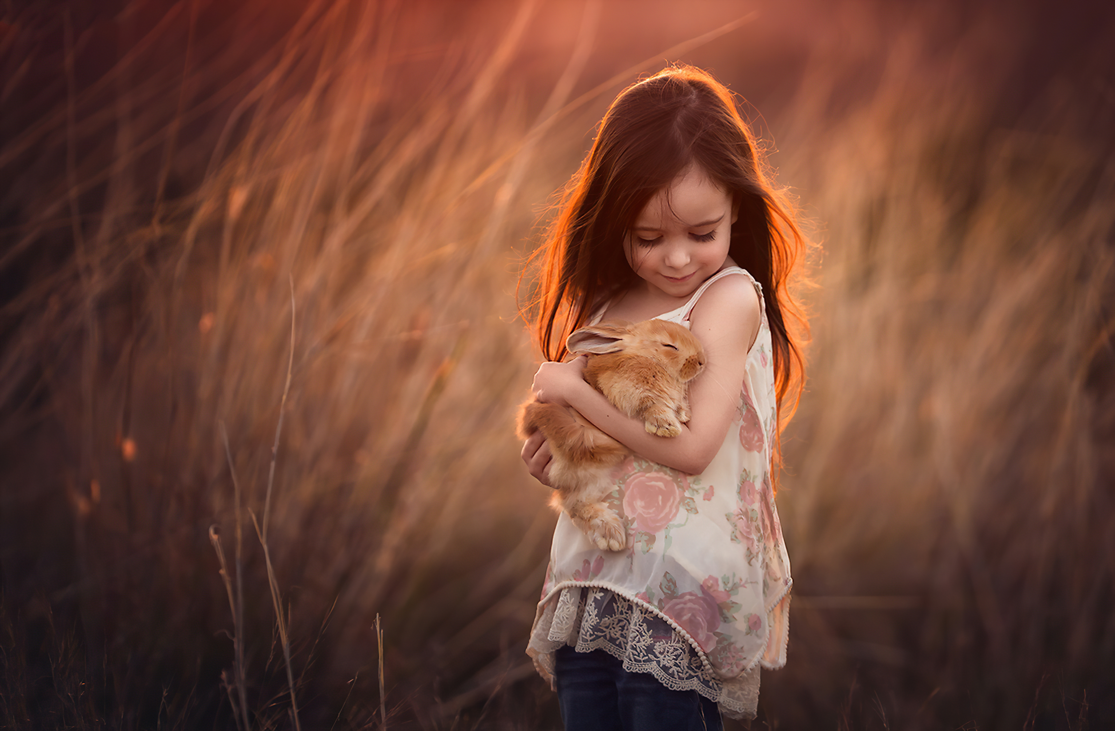 Little Girl With Rabbit In Hands 4k, HD Cute, 4k Wallpapers, Images,  Backgrounds, Photos and Pictures