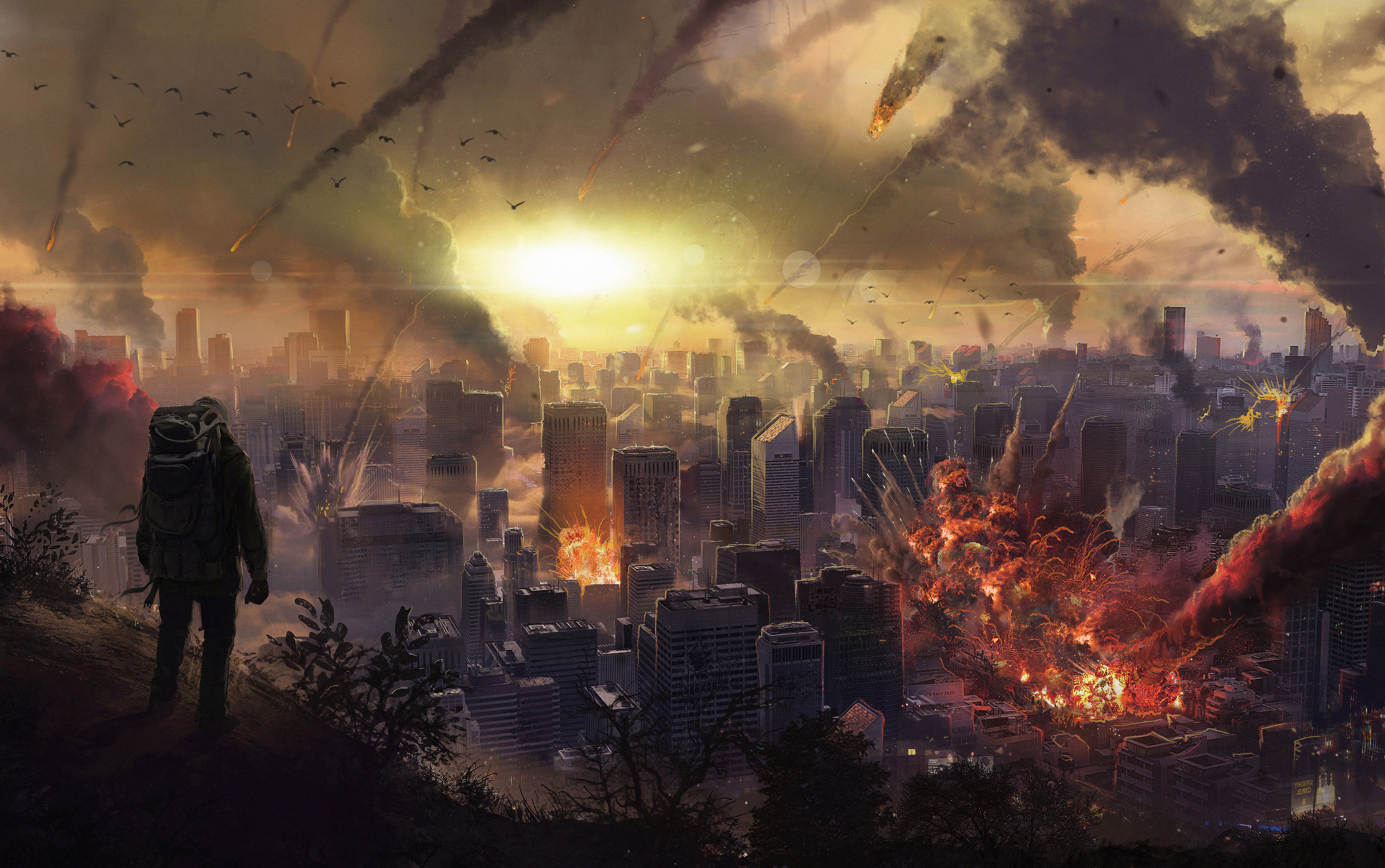Апокалипсис начнется в 12.00. Фон апокалипсис. Город в огне. Разрушенный мир. Постапокалипсис арт.
