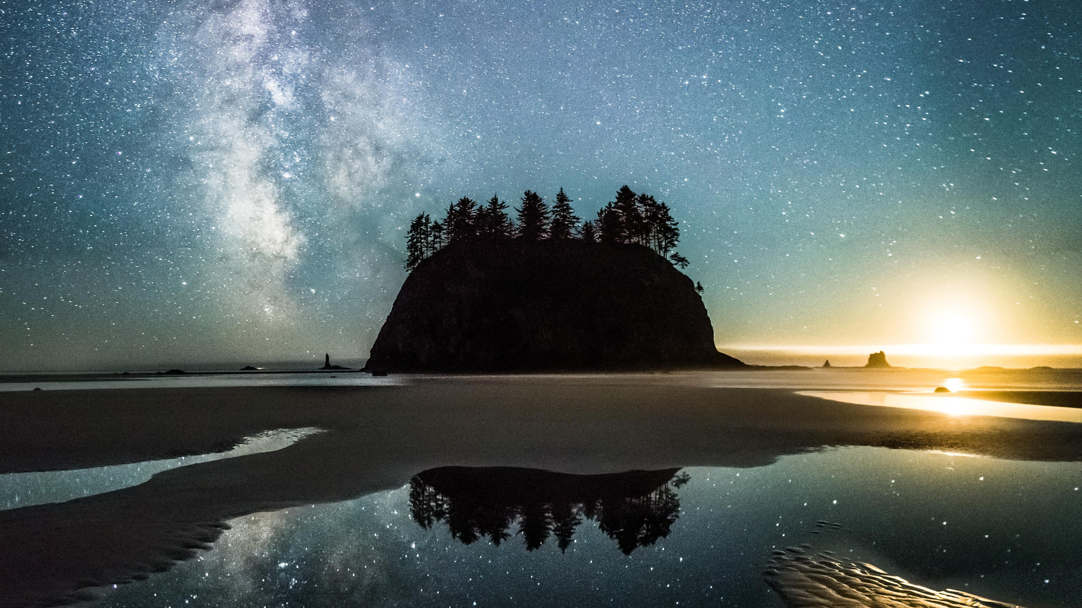 Moonset Milky Way Over Second Beach, HD Nature, 4k Wallpapers, Images,  Backgrounds, Photos and Pictures