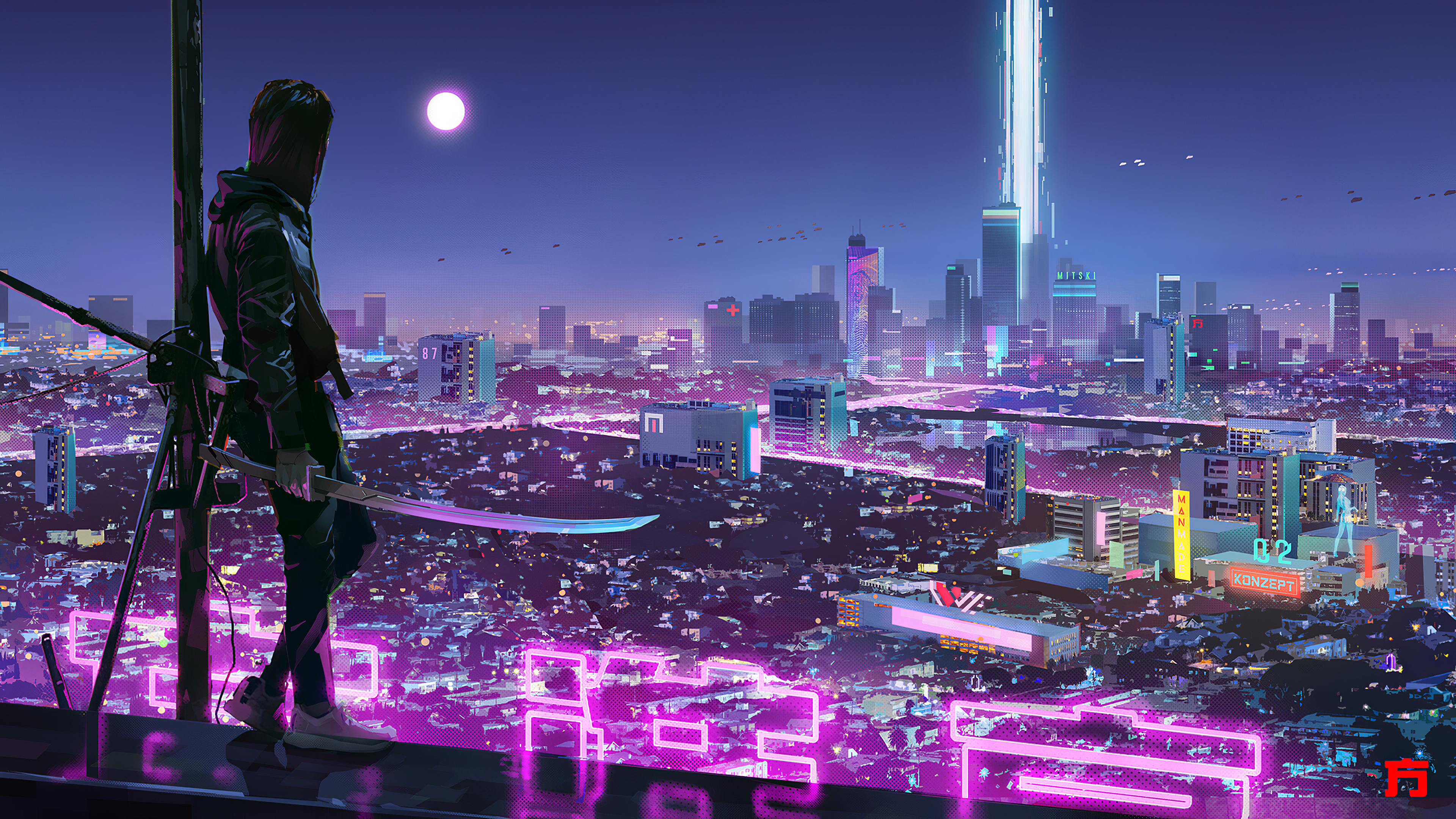 Neon Lights Cyber Ninja Boy 4k, HD Artist, 4k Wallpapers ...