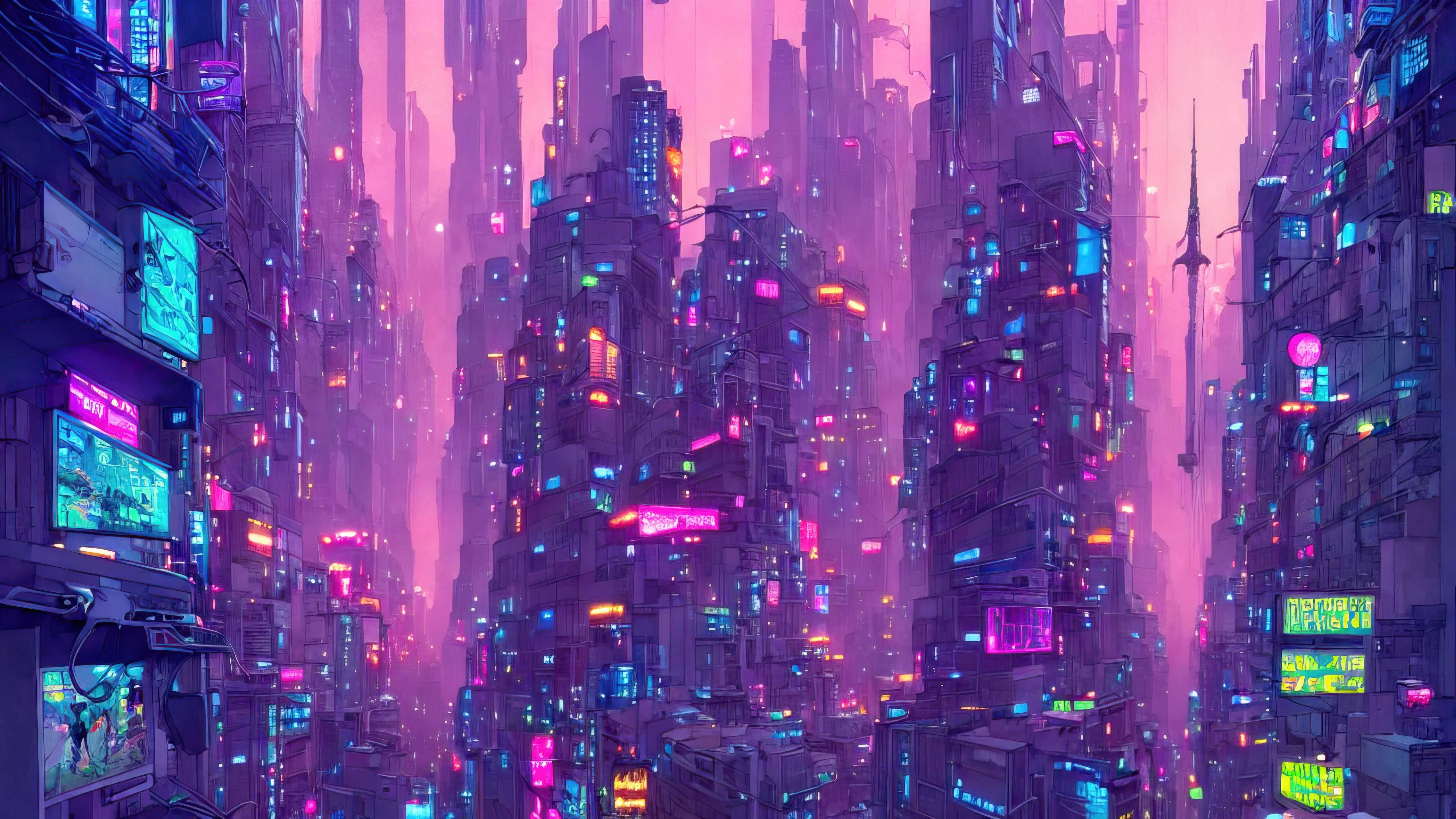 Artistic, City, Neon, Cyberpunk, HD wallpaper