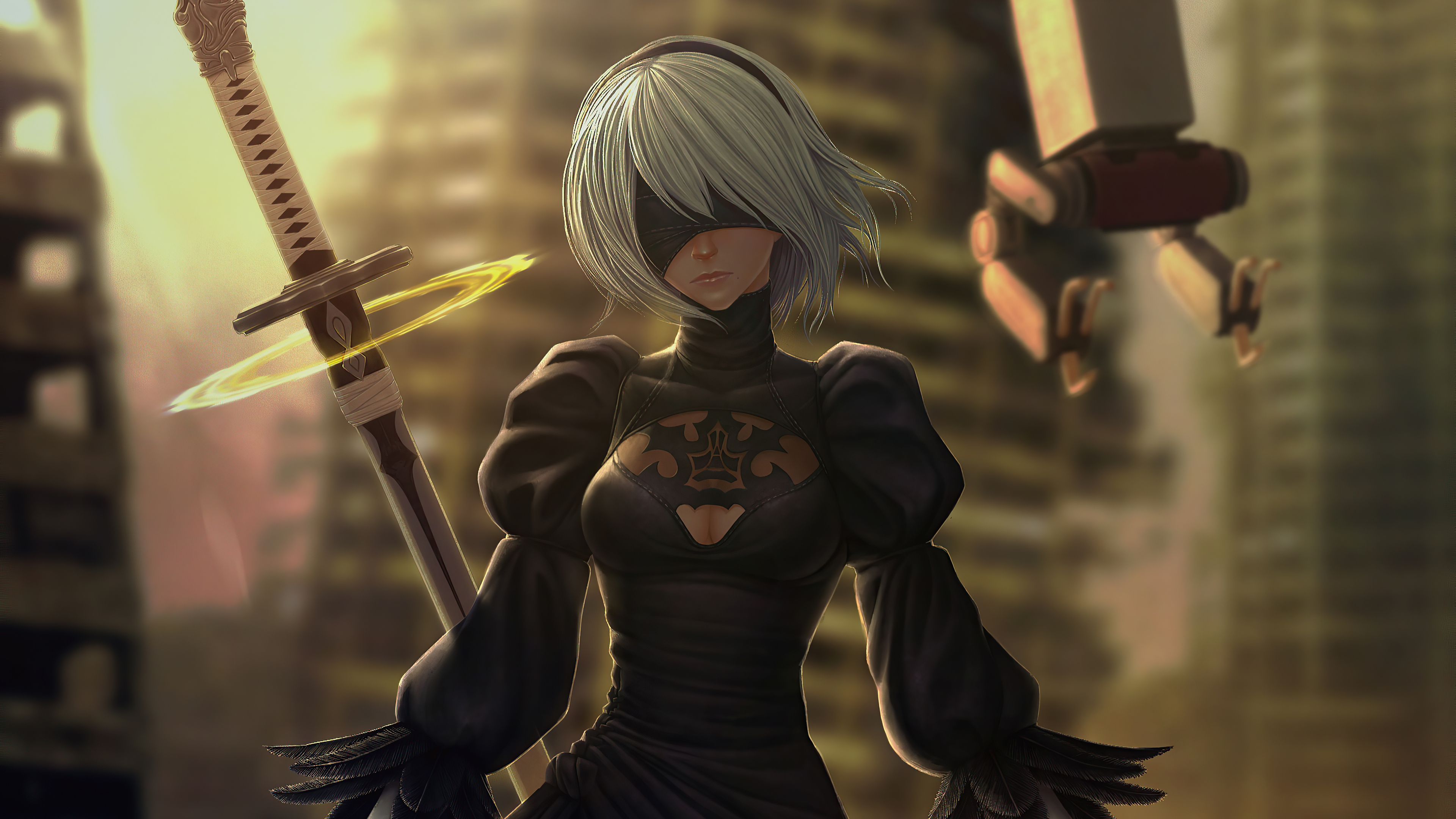 Nier Automata Game Artwork 4k, HD Games, 4k Wallpapers, Images