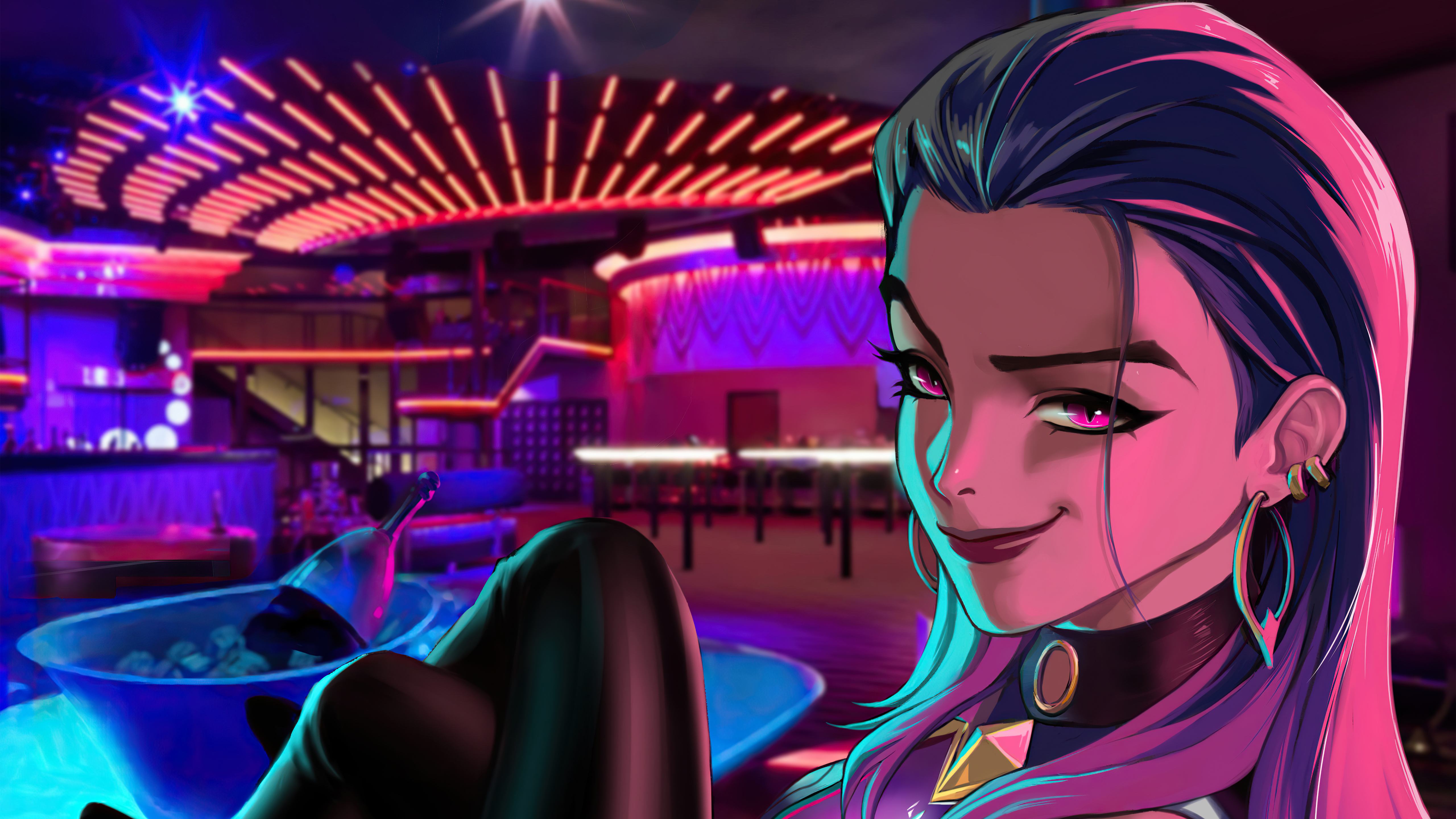 Night Life Reyna Valorant Fanart 5k Wallpaper,HD Games Wallpapers