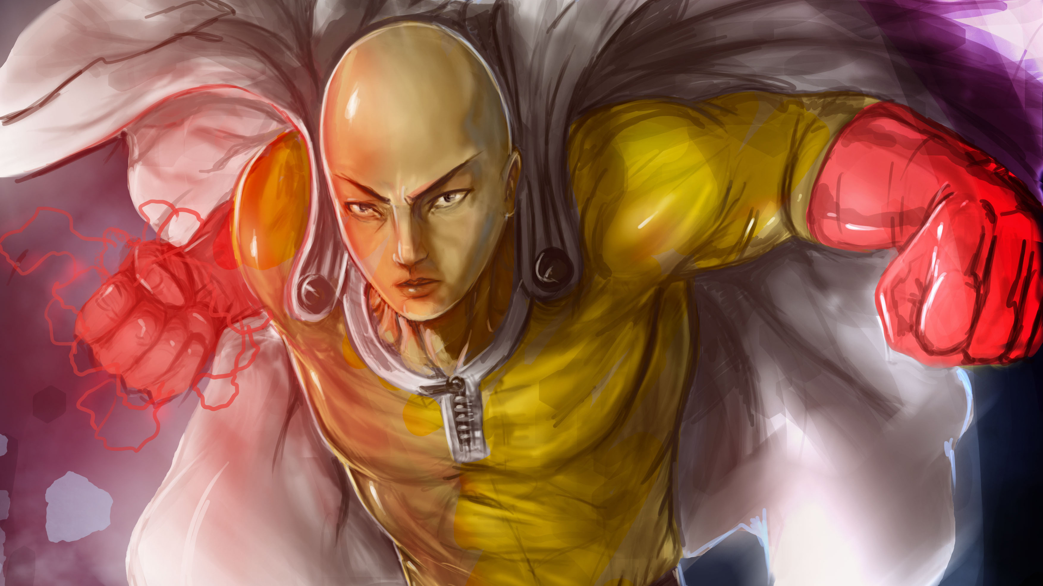 Saitama Walking One Punch Man, HD Anime, 4k Wallpapers, Images