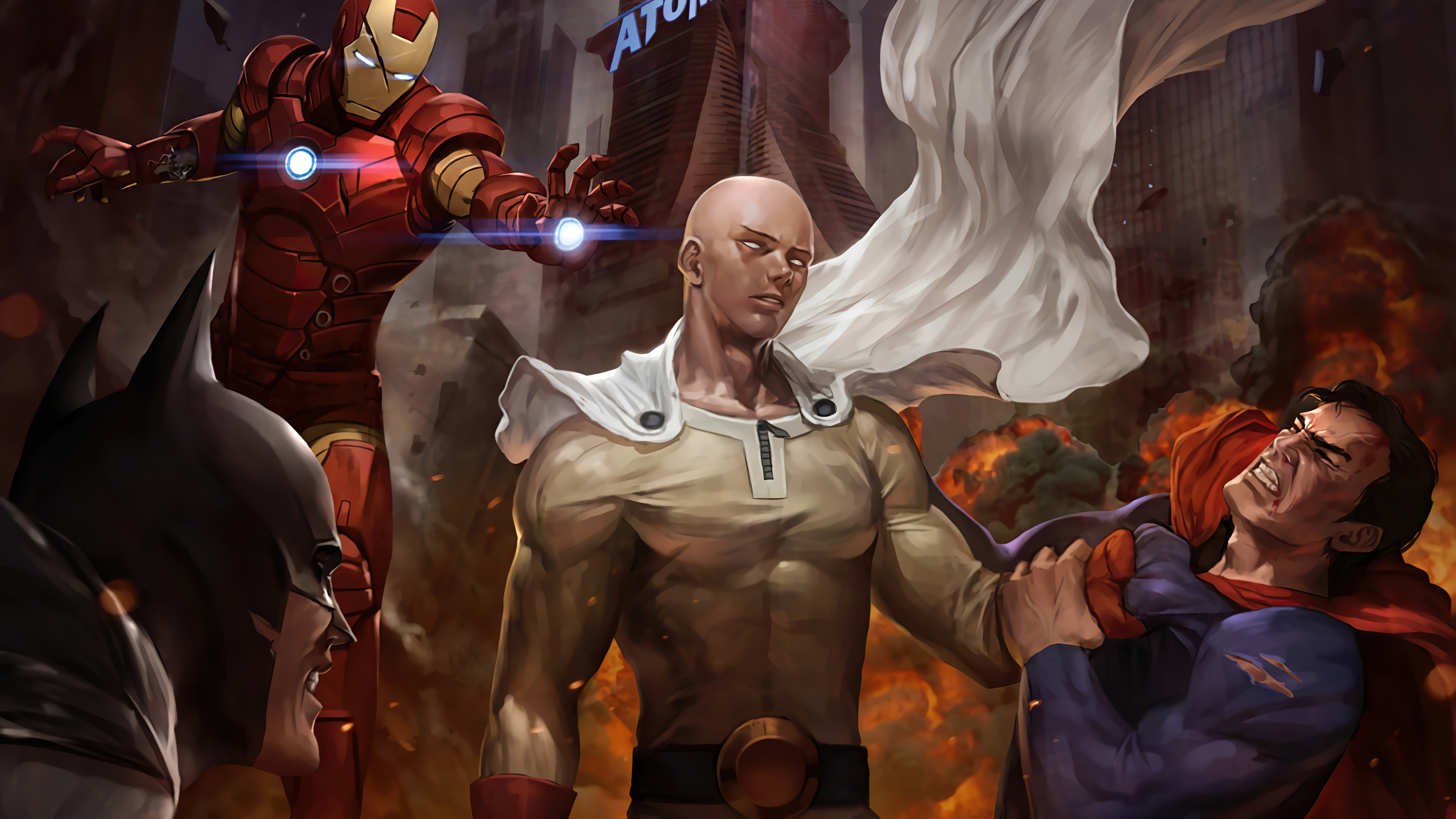 240x320 Resolution Cool Saitama HD One-Punch Man Art Android