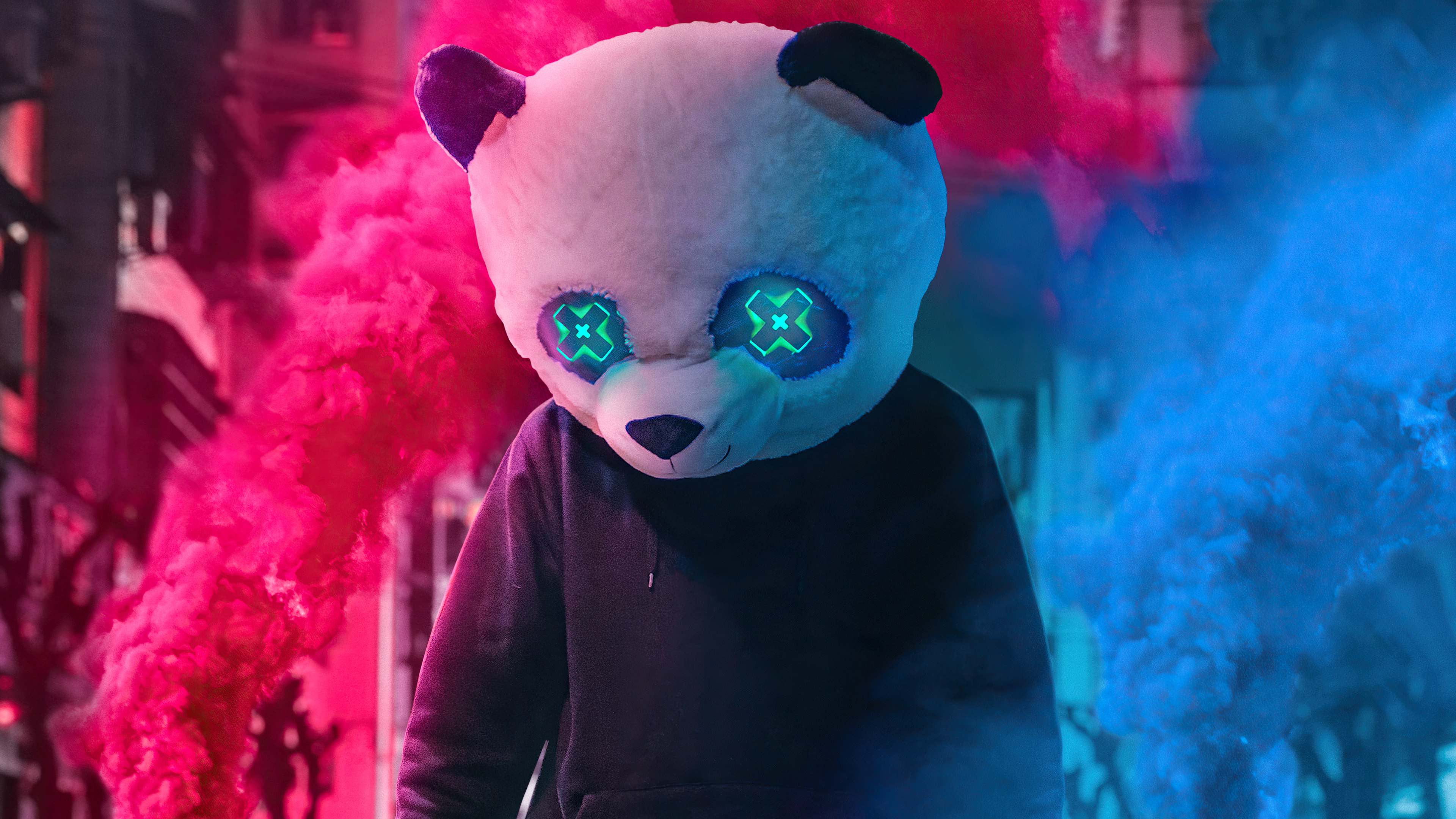 Panda With Two Smoke Bombs 4k, HD Artist, 4k Wallpapers, Images, Backgrounds,  Photos and Pictures