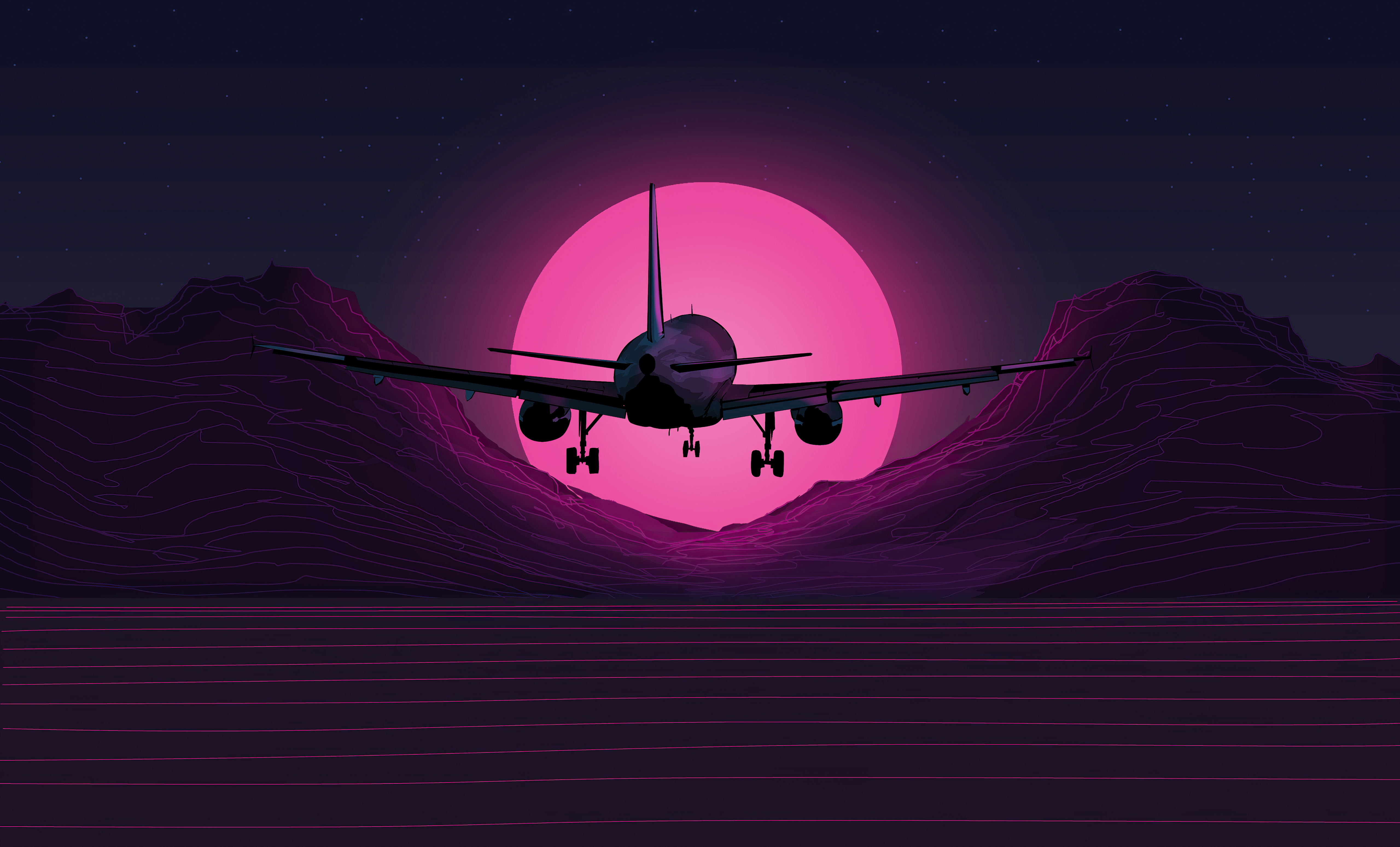 Plane Synthwave 5k, HD Artist, 4k Wallpapers, Images, Backgrounds, Photos  and Pictures