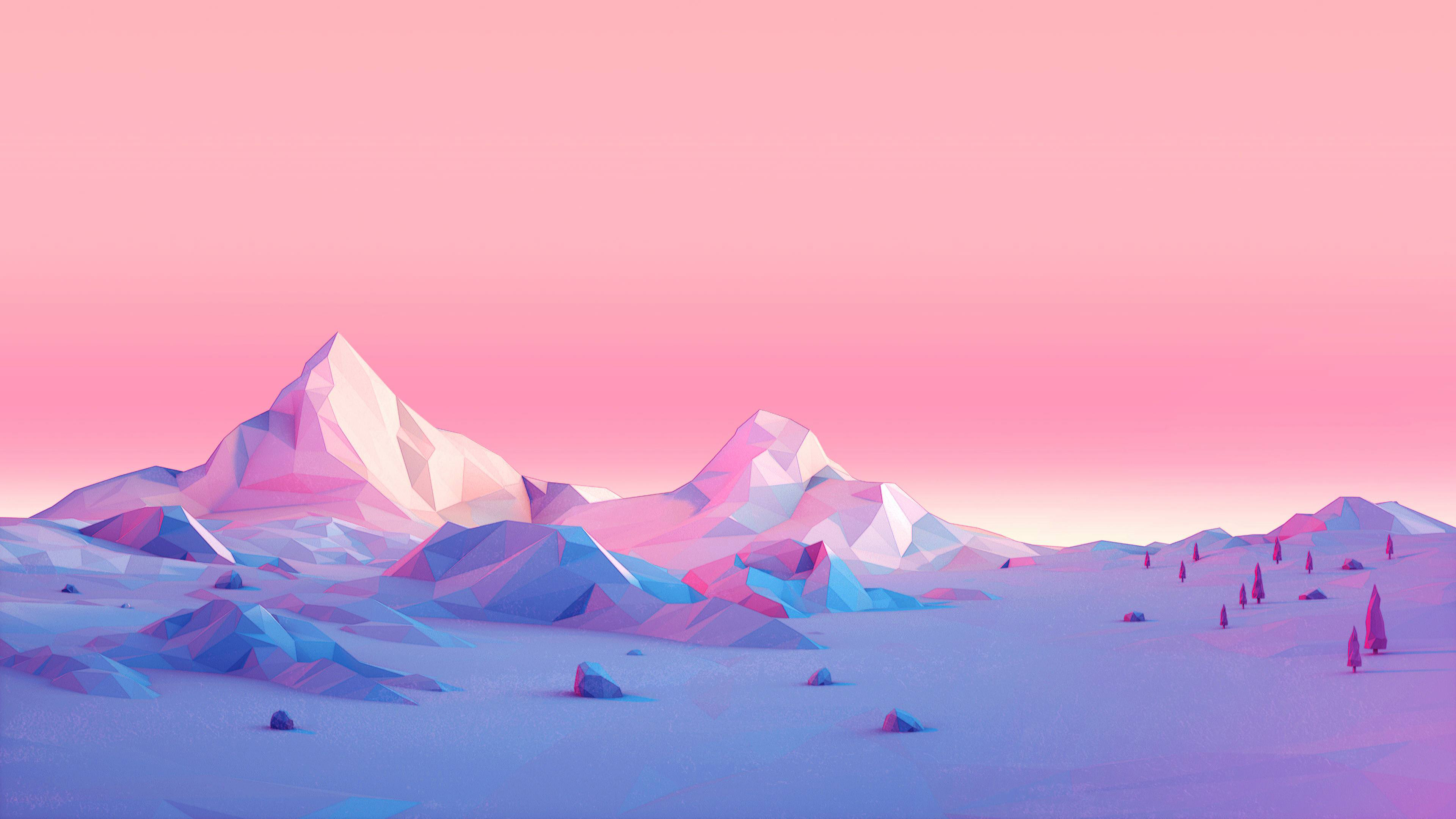 Polygon Mountains Minimalist Wallpaper,HD Artist Wallpapers,4k