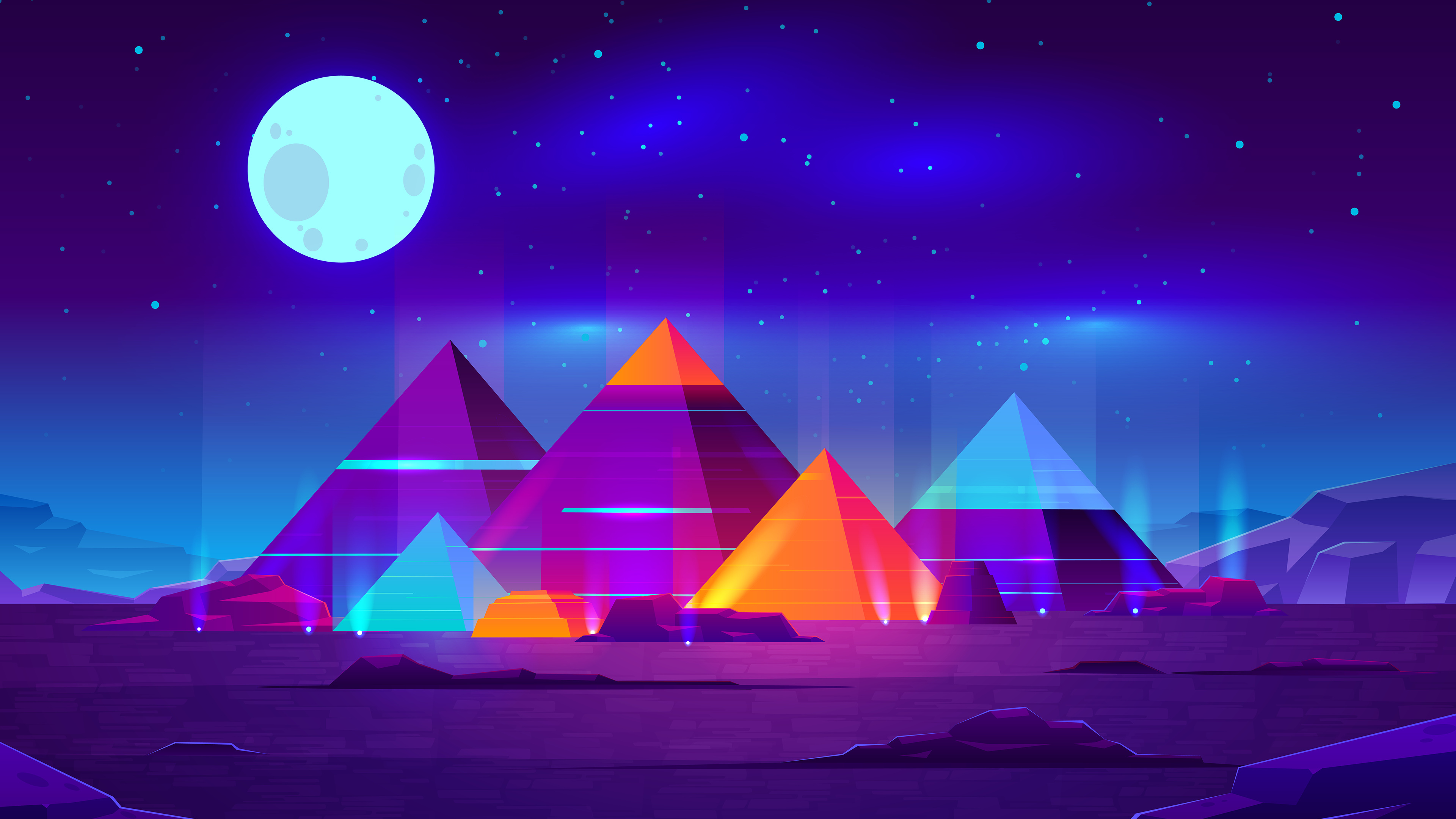 2048x1152 Pyramids Minimalist 4k 2048x1152 Resolution HD 4k Wallpapers,  Images, Backgrounds, Photos and Pictures