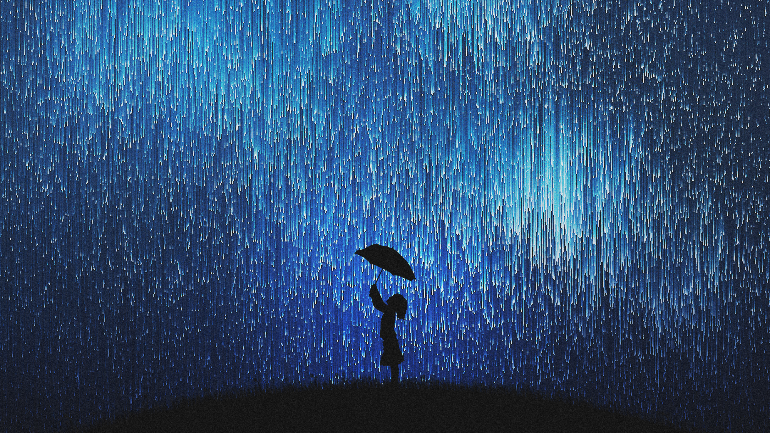 Rain Of Stars Little Girl With Umbrella, HD Artist, 4k Wallpapers