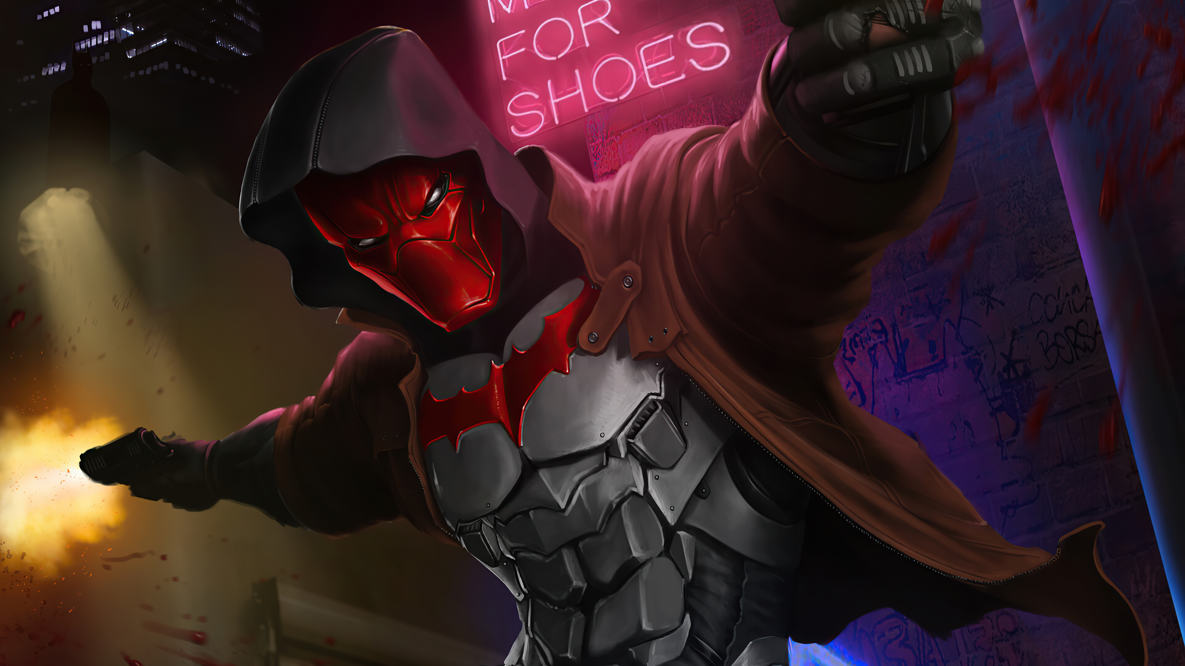 Red Hood Guns Up, HD Superheroes, 4k Wallpapers, Images, Backgrounds