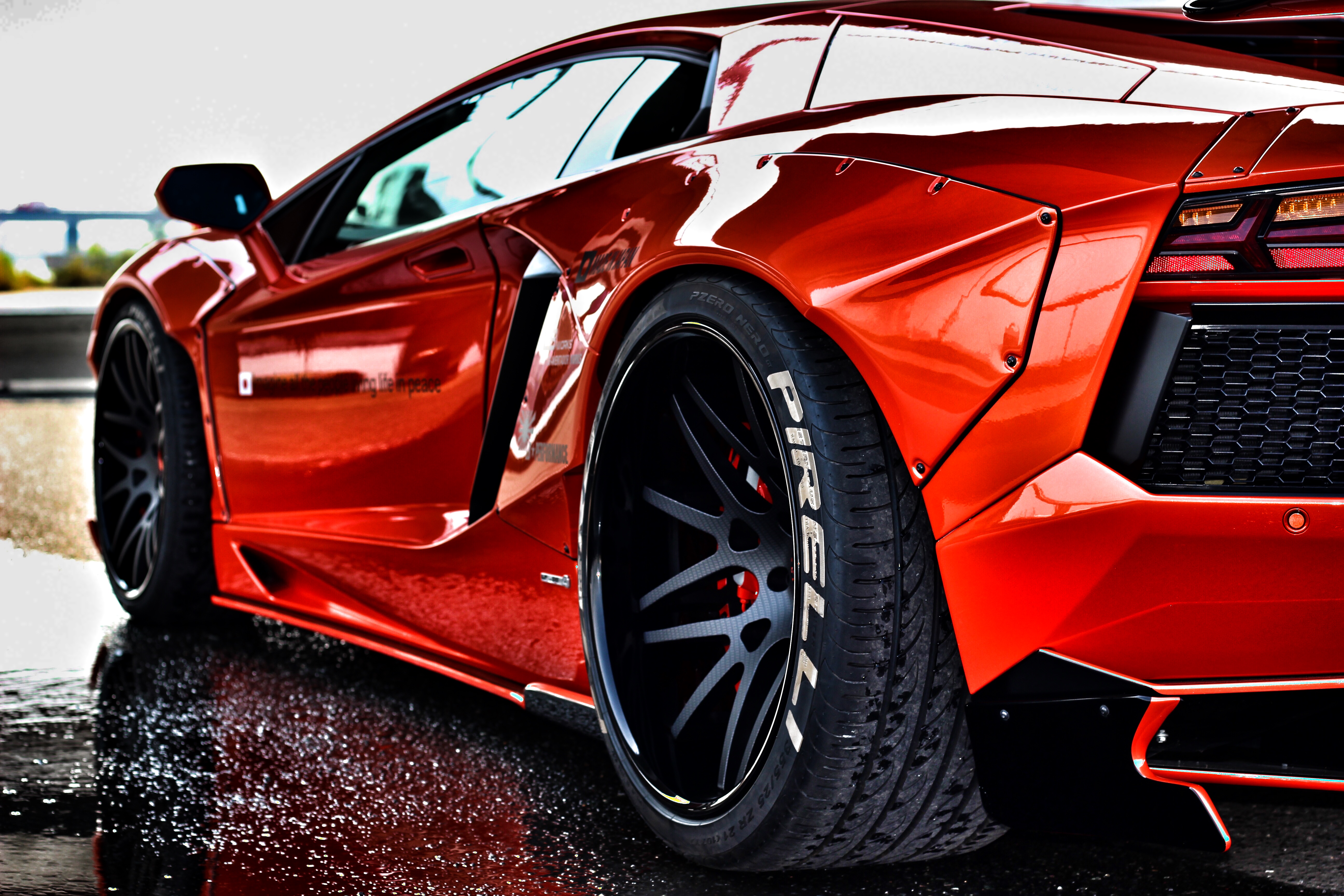 Red Lamborghini Aventador Rear Hd Cars K Wallpapers Images | My XXX Hot ...