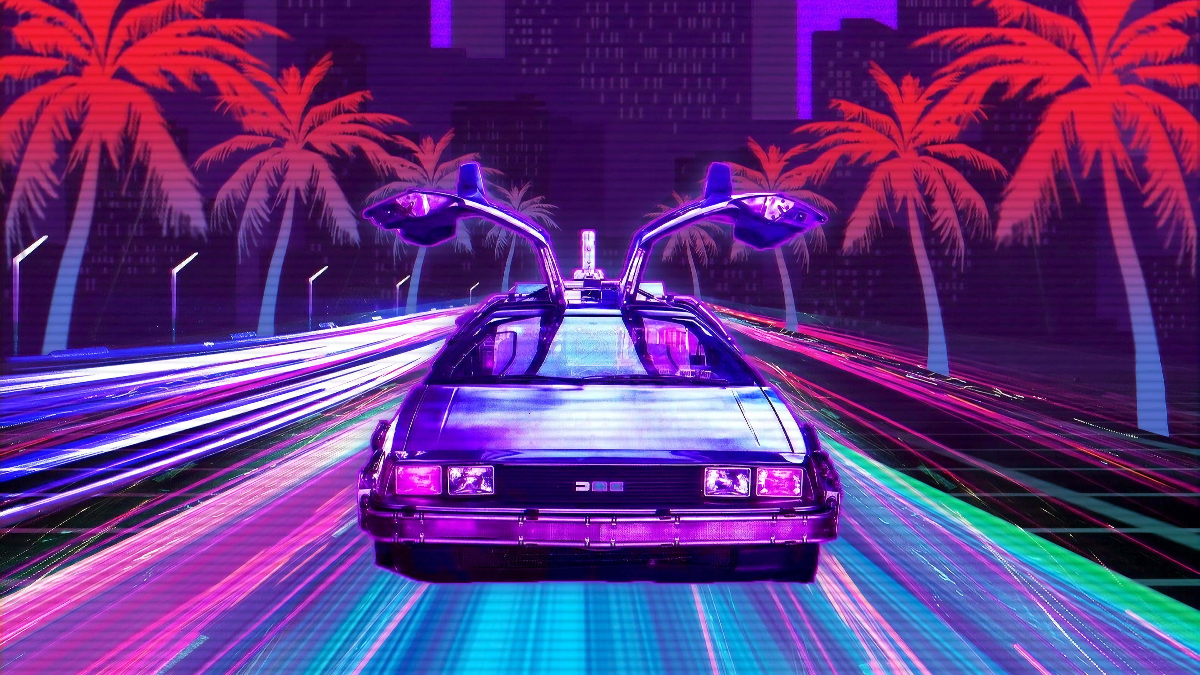 Retro Lux Cars Retrowave 4k, HD Cars, 4k Wallpapers, Images
