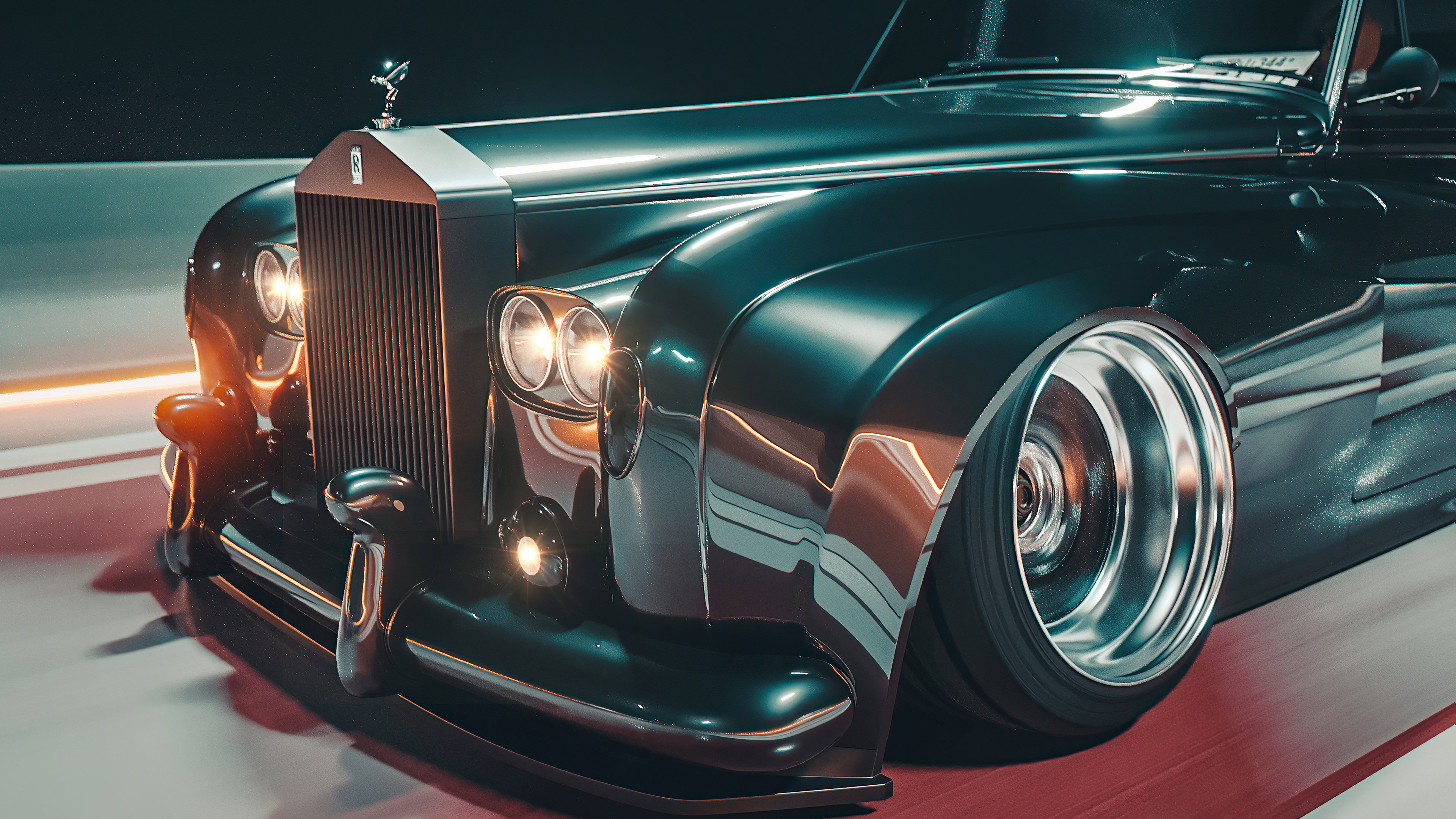 WOW 1956 Rolls Royce vintage limo rental for weddings