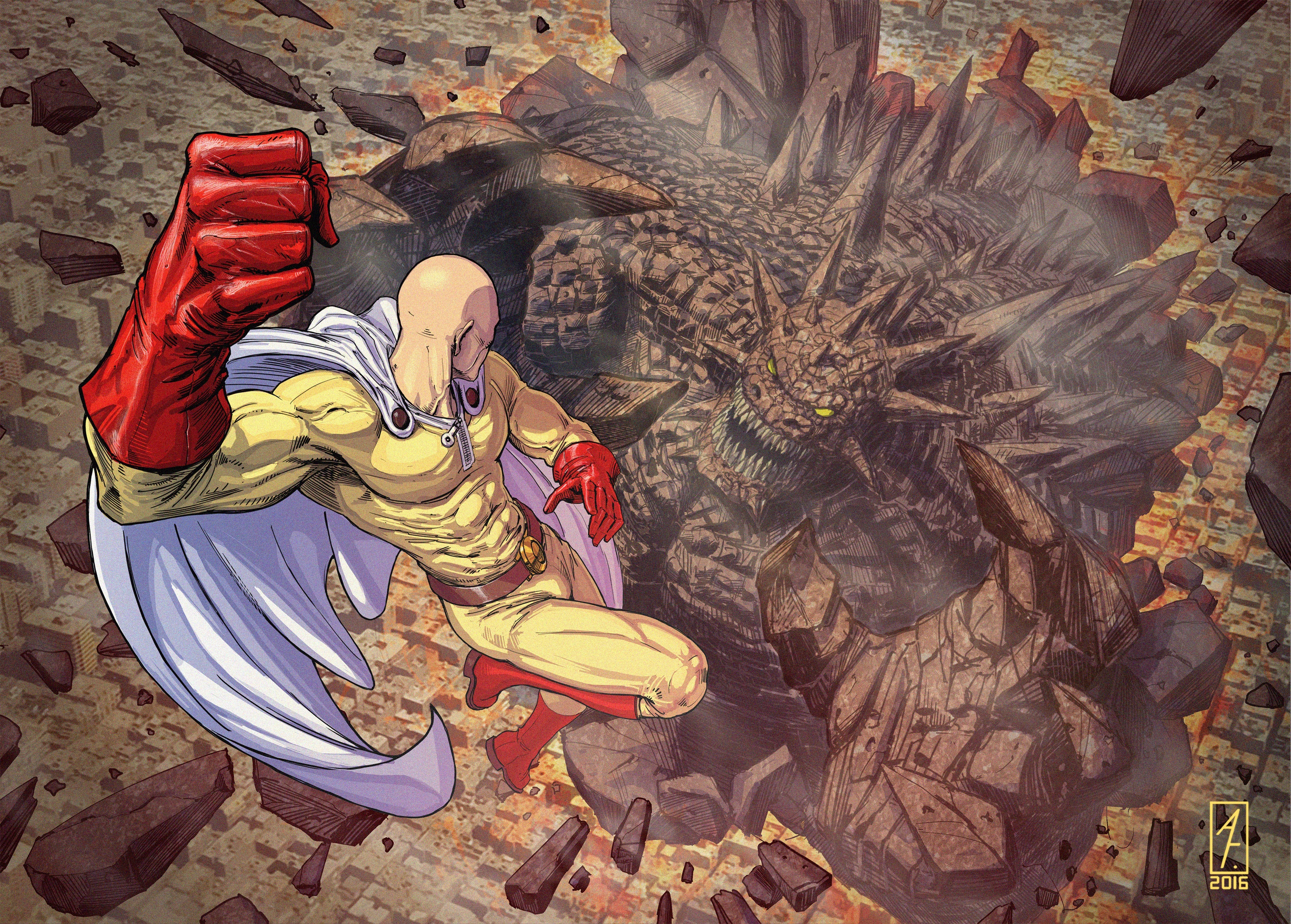 Saitama One Punch Man Artwork Wallpaper,HD Anime Wallpapers,4k Wallpapers ,Images,Backgrounds,Photos and Pictures