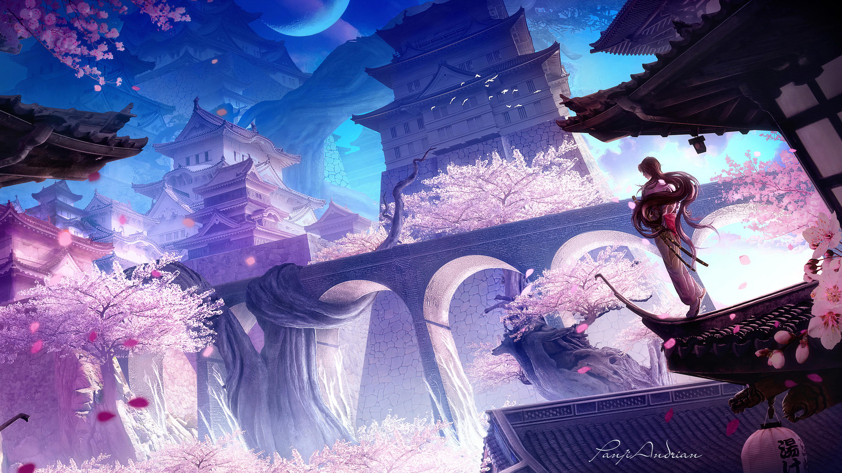 Sakura Castle 4k, HD Artist, 4k Wallpapers, Images, Backgrounds, Photos