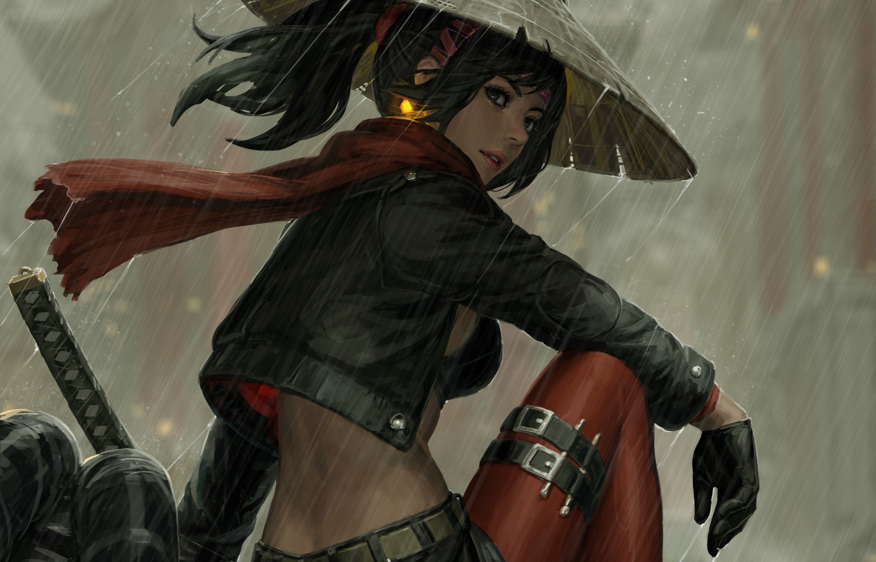 Samurai Girl warrior  guerrière samurai Wall  Poster Grand format A0
