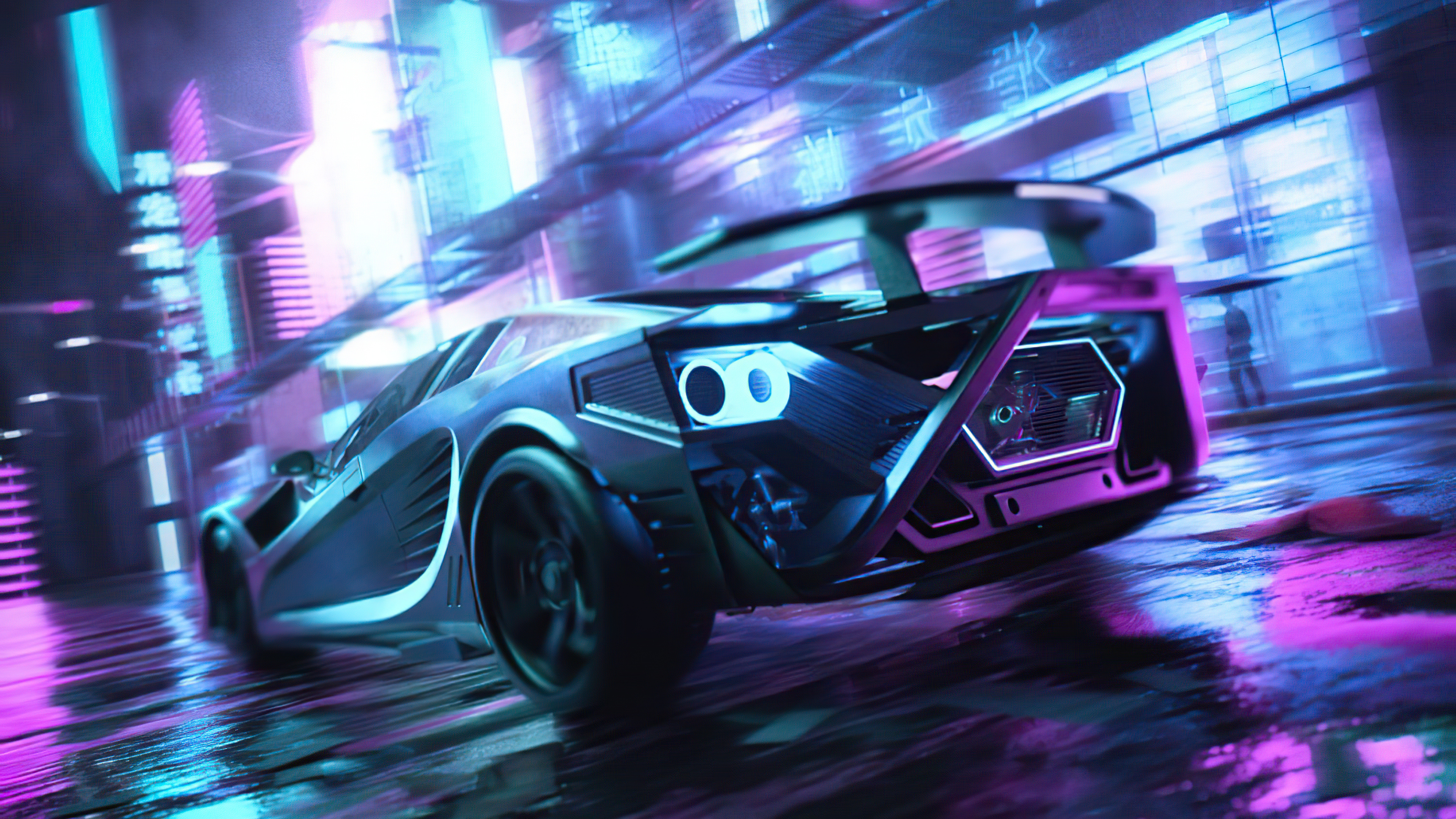 Scifi Neon Cars On Street, HD Cars, 4k Wallpapers, Images, Backgrounds,  Photos and Pictures