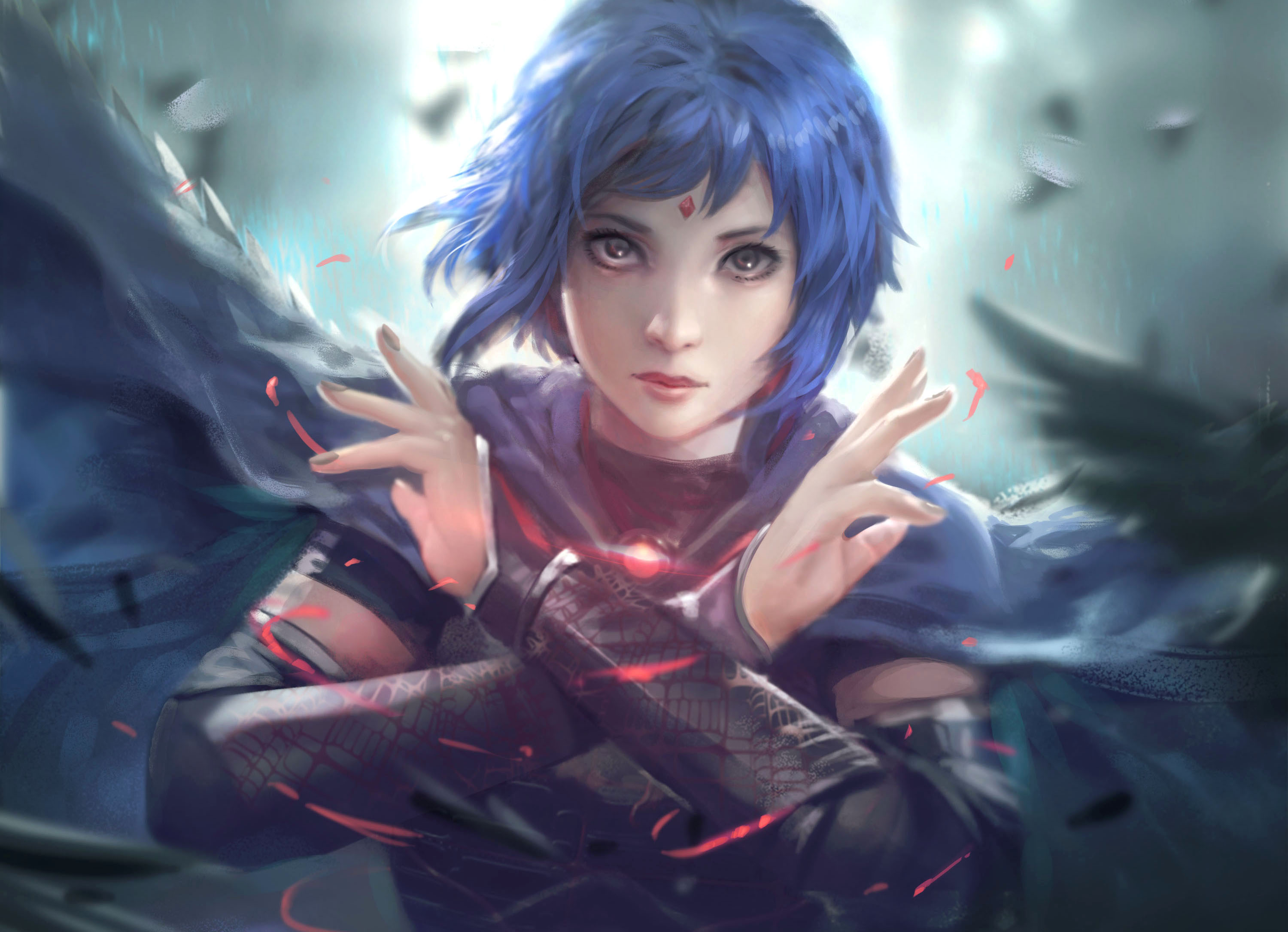 1336x768 Short Hair Warrior Women Blue Hair Laptop HD HD 4k Wallpapers,  Images, Backgrounds, Photos and Pictures