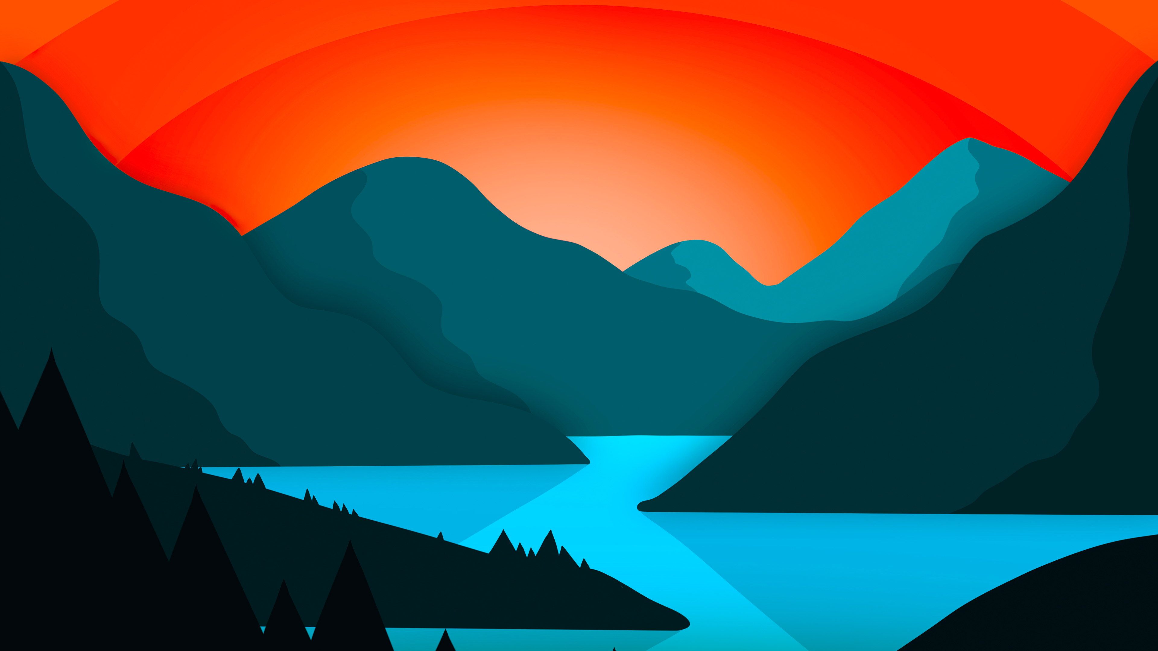 3840x2160 Minimal Mountains 4K Wallpaper