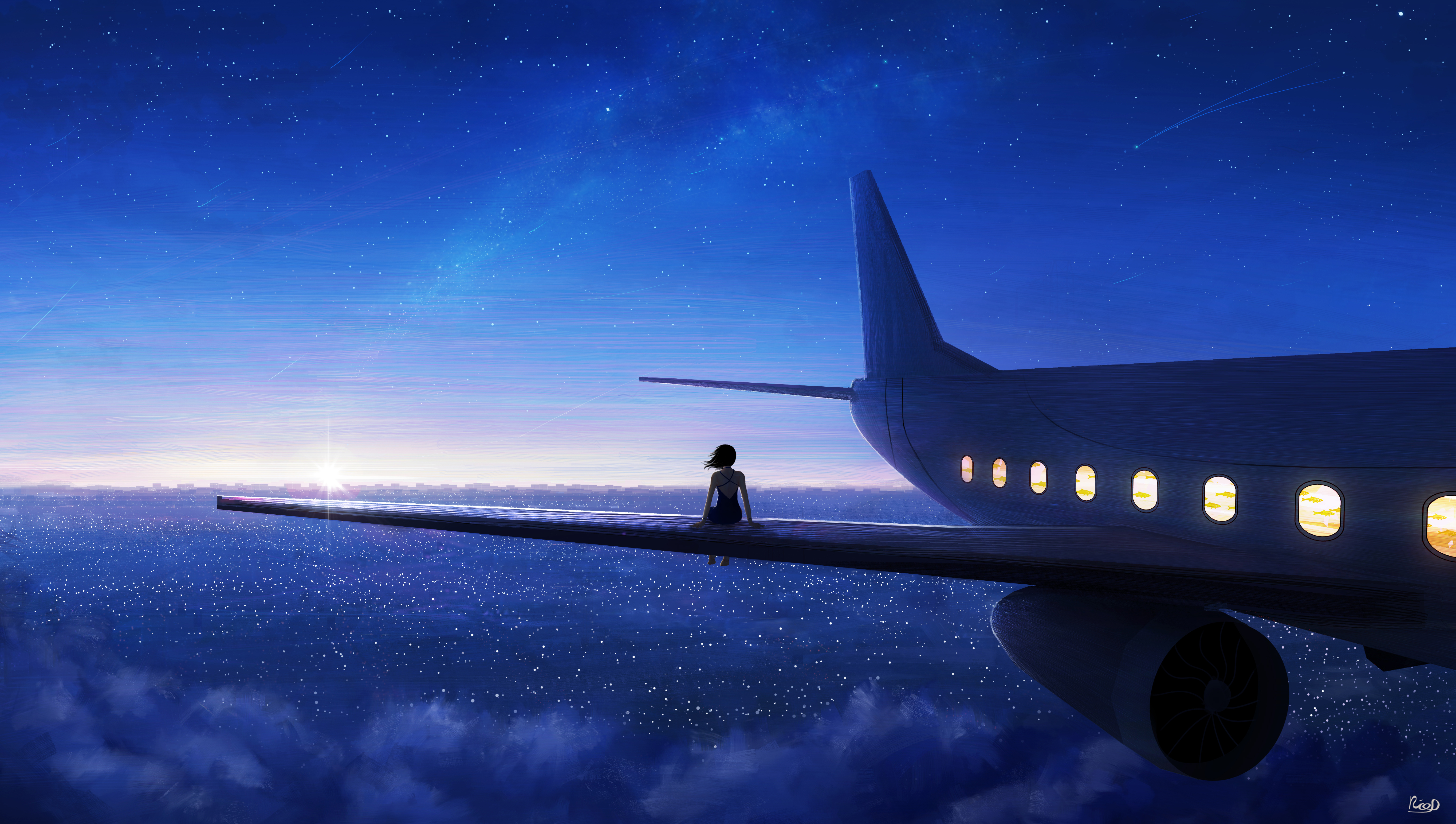 Sitting On Plane Wing 5k, HD Artist, 4k Wallpapers, Images, Backgrounds,  Photos and Pictures