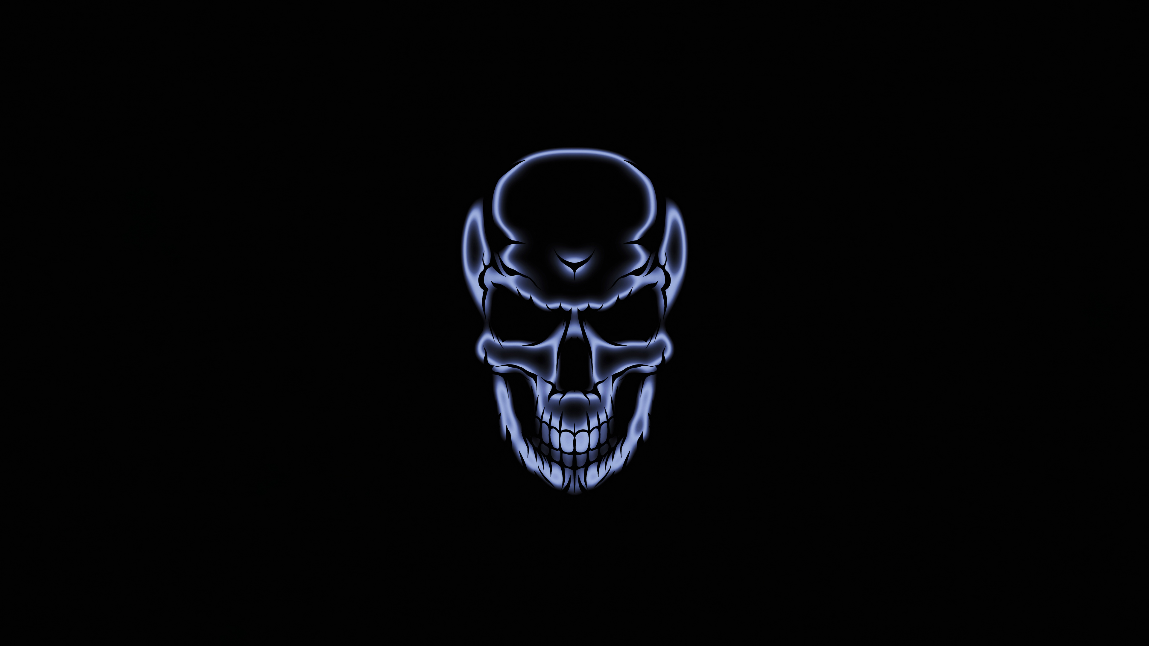 Skull White Glow Dark 4k, HD Artist, 4k Wallpapers, Images, Backgrounds,  Photos and Pictures