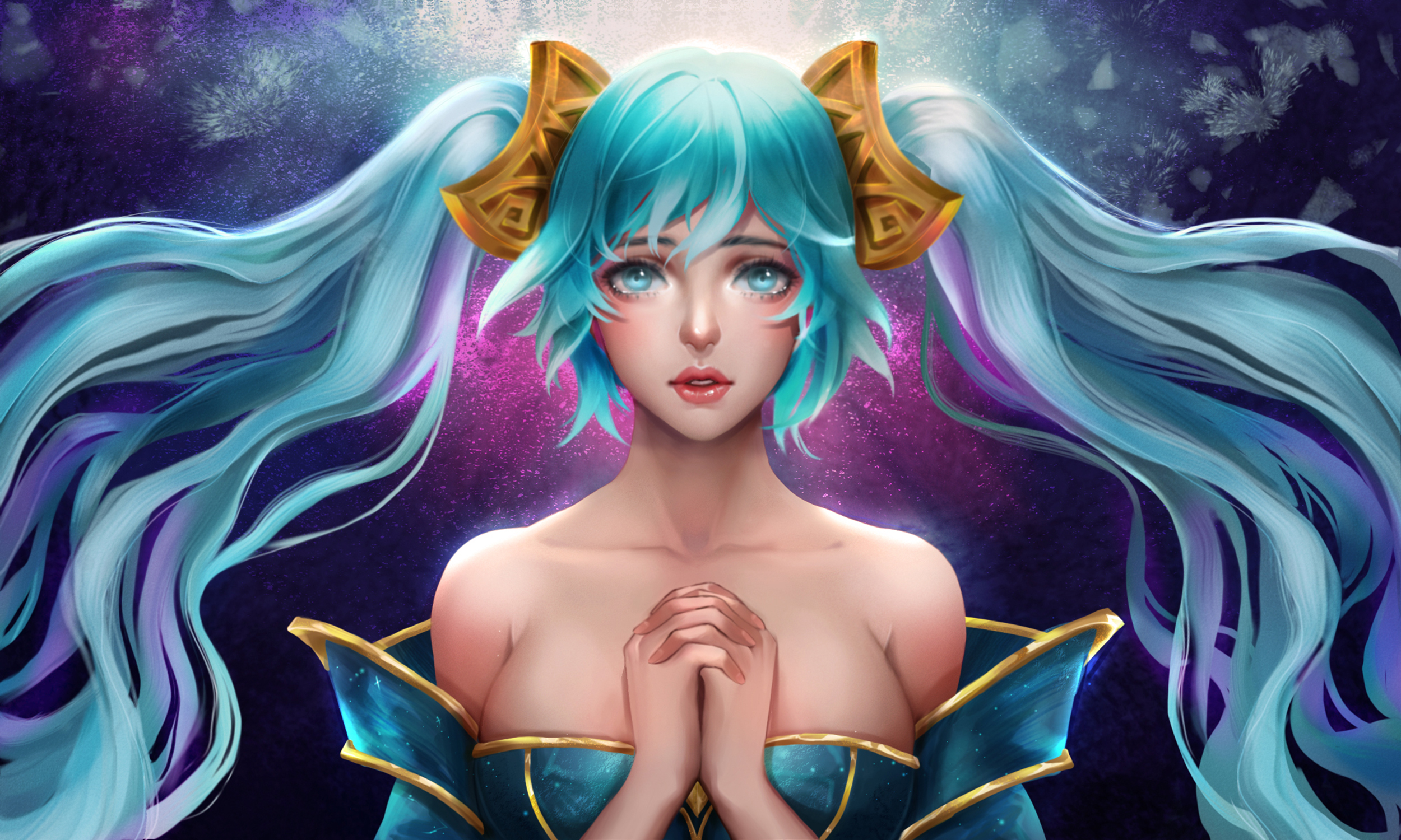 1366x768 Sona Aqua Eyes League Of Legends 1366x768 Resolution HD 4k  Wallpapers, Images, Backgrounds, Photos and Pictures