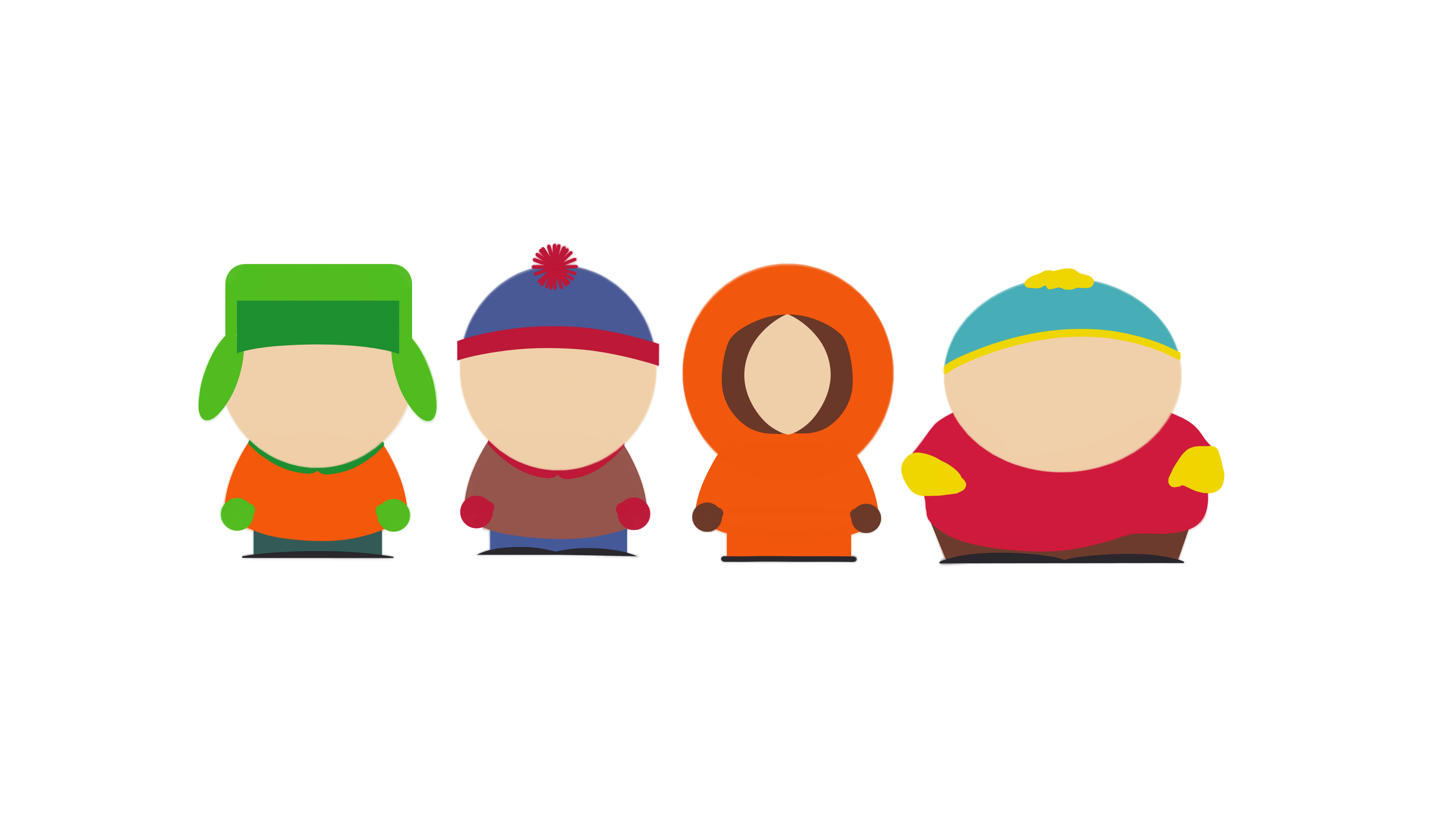 South Park Main Characters Minimalism, HD Tv Shows, 4k Wallpapers