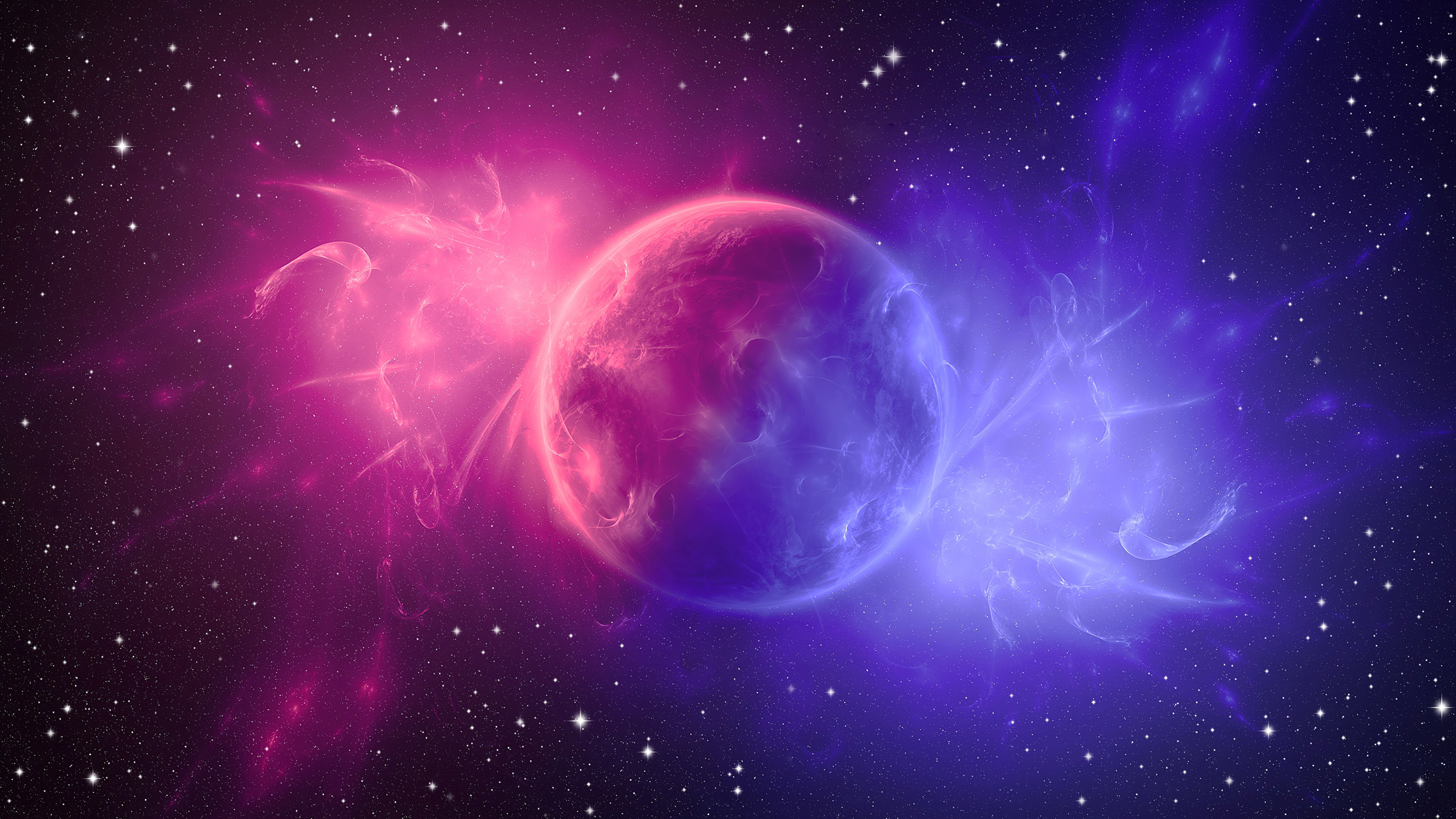 Space Digital Art Pink Planet 4k, HD Digital Universe, 4k Wallpapers