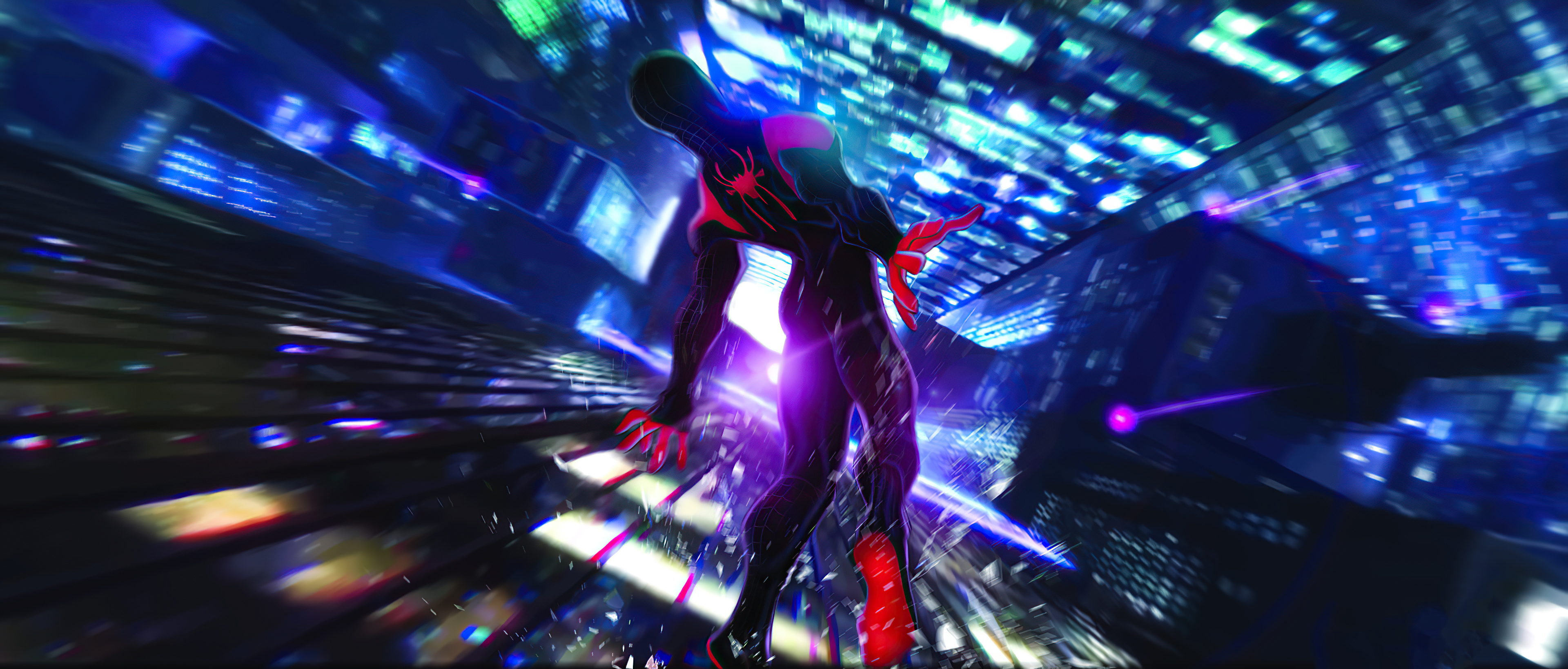 Spiderverse Engine, Miles Morales Falling HD wallpaper | Pxfuel