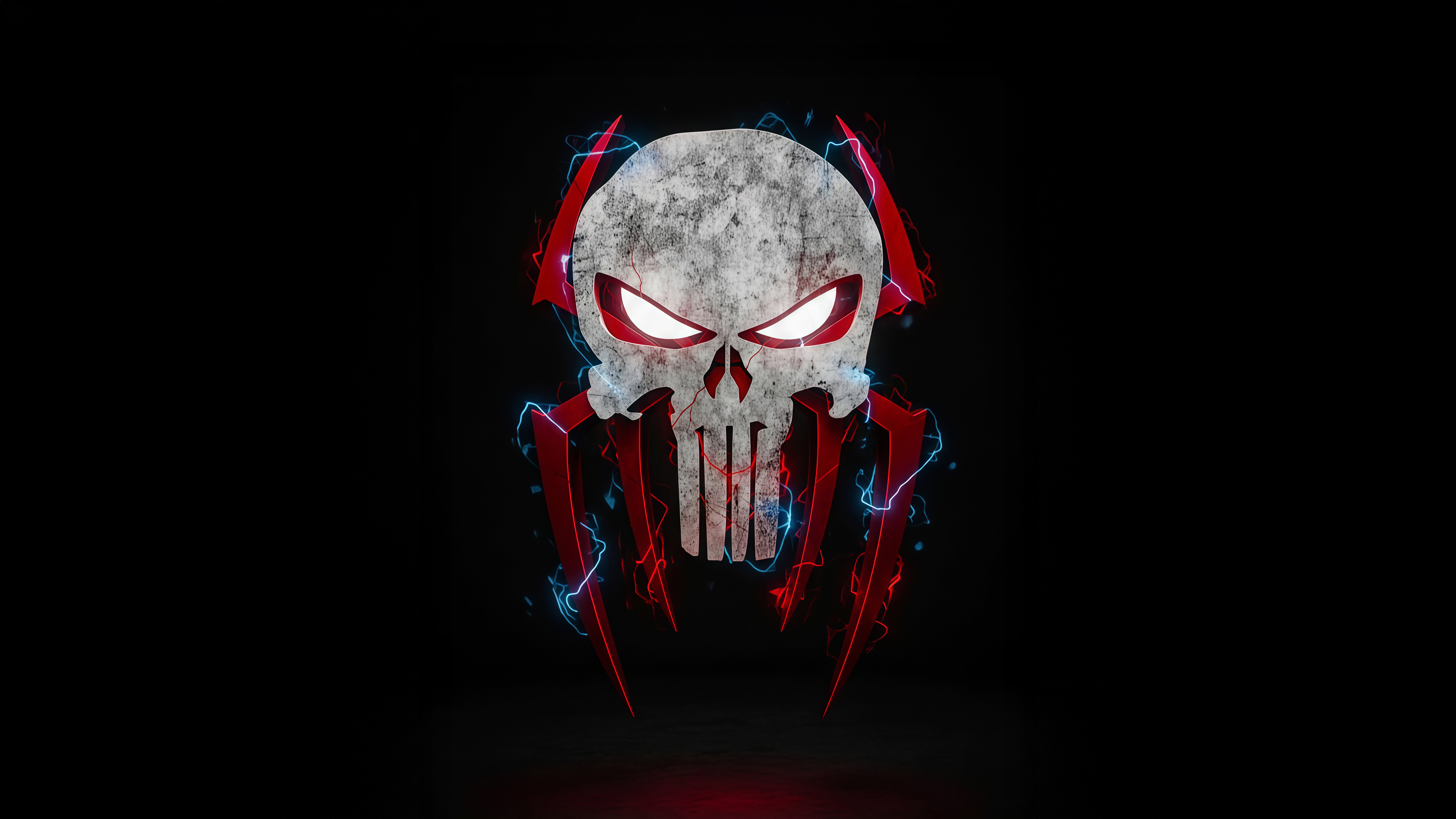 Punisher Skull American Flag Decal Sticker, image size:5120x2879