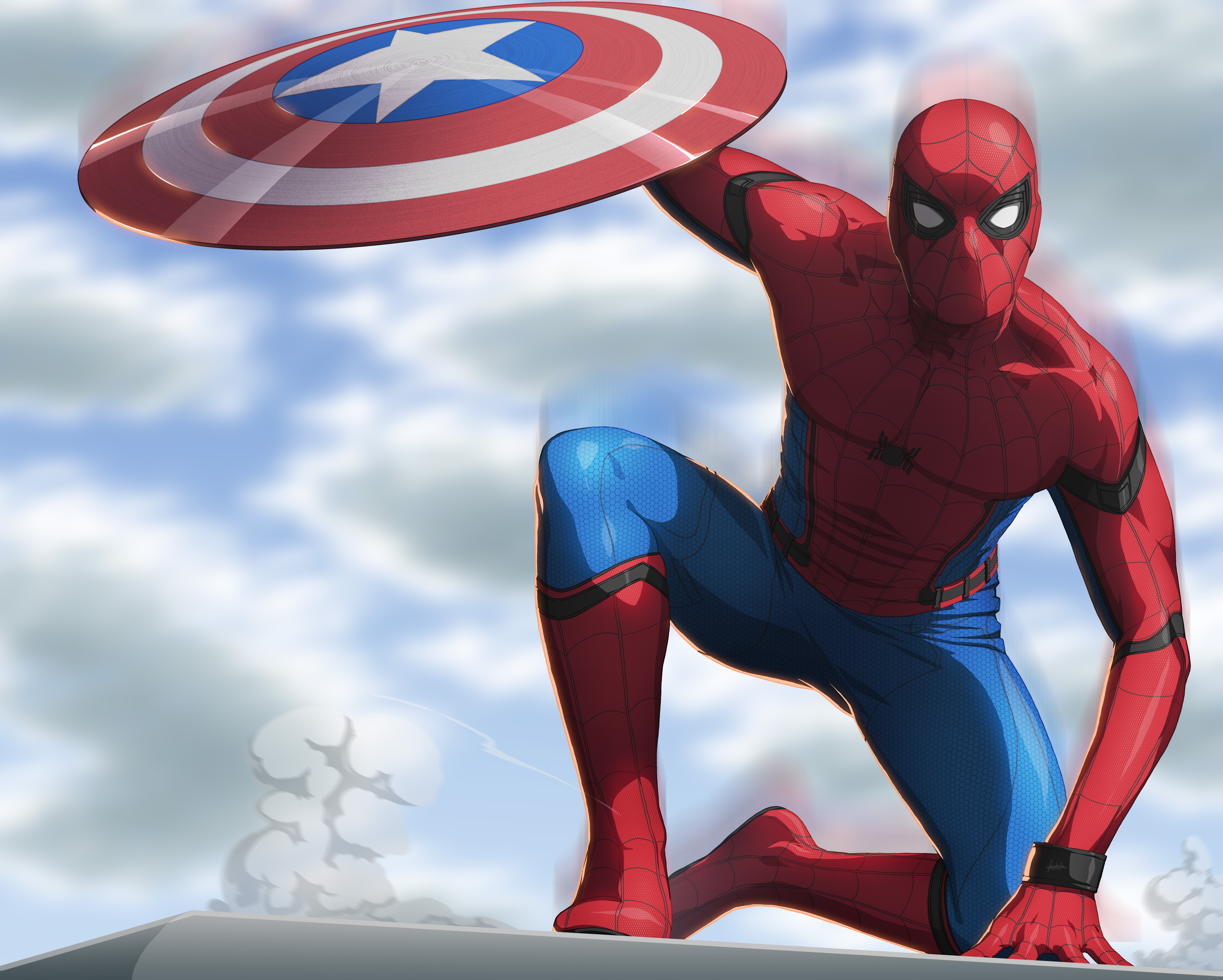 Spiderman Civil War Artwork 8k, HD